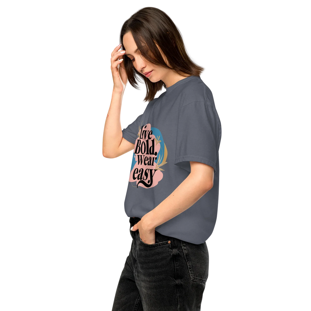 Unisex garment-dyed heavyweight t-shirt | Live Bold Wear Easy - AwRans Clothing