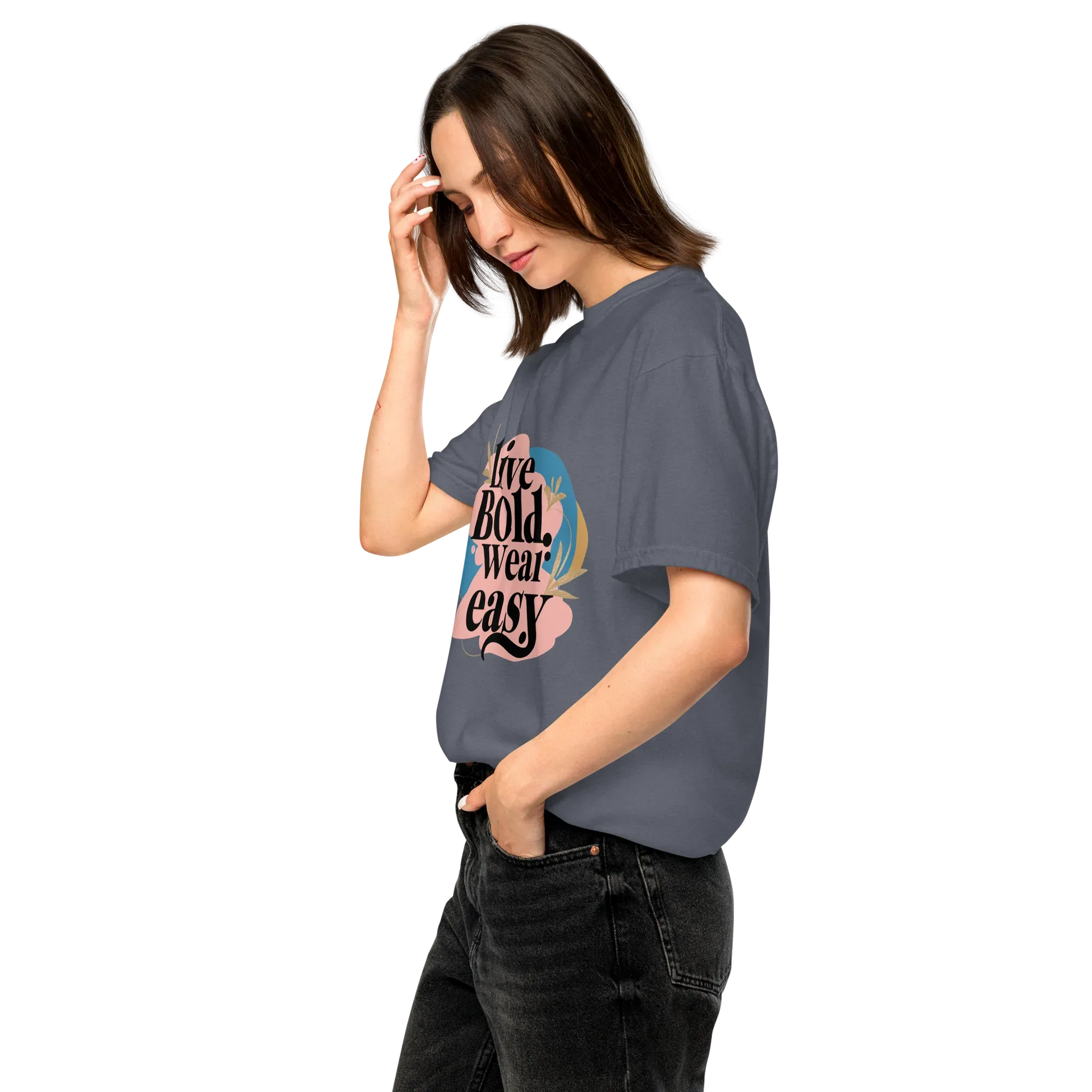 Unisex garment-dyed heavyweight t-shirt | Live Bold Wear Easy - AwRans Clothing