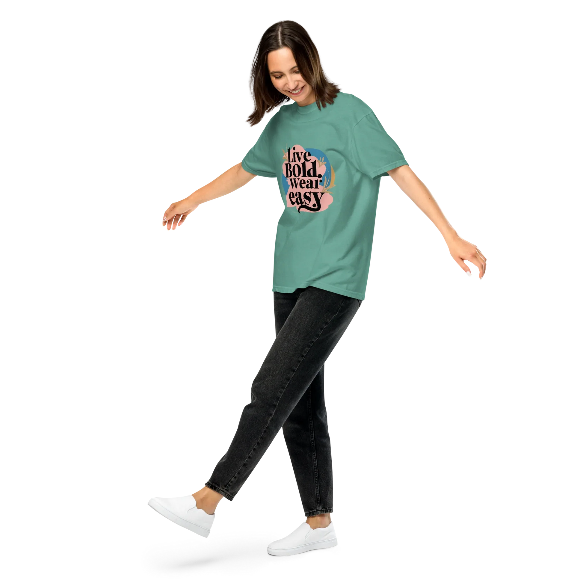 Unisex garment-dyed heavyweight t-shirt | Live Bold Wear Easy - AwRans Clothing