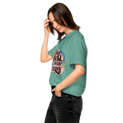 Unisex garment-dyed heavyweight t-shirt | Live Bold Wear Easy - AwRans Clothing