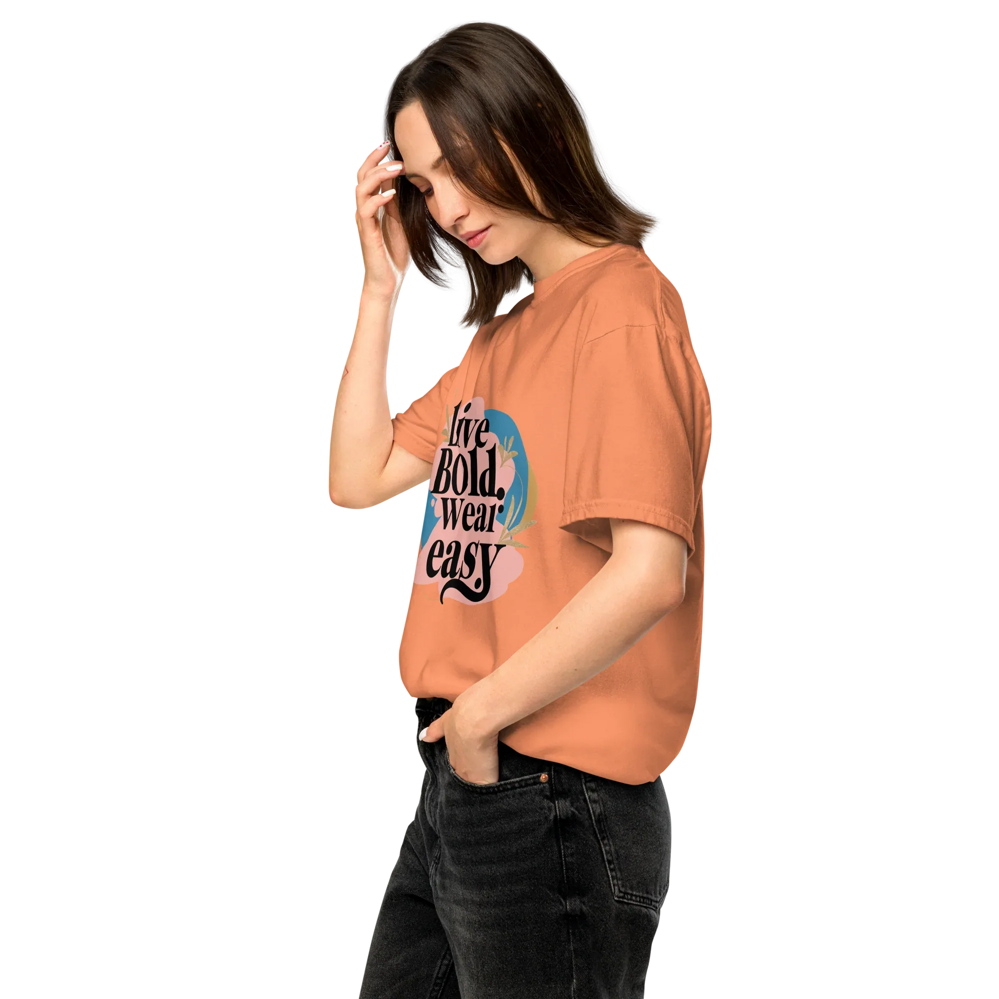 Unisex garment-dyed heavyweight t-shirt | Live Bold Wear Easy - AwRans Clothing