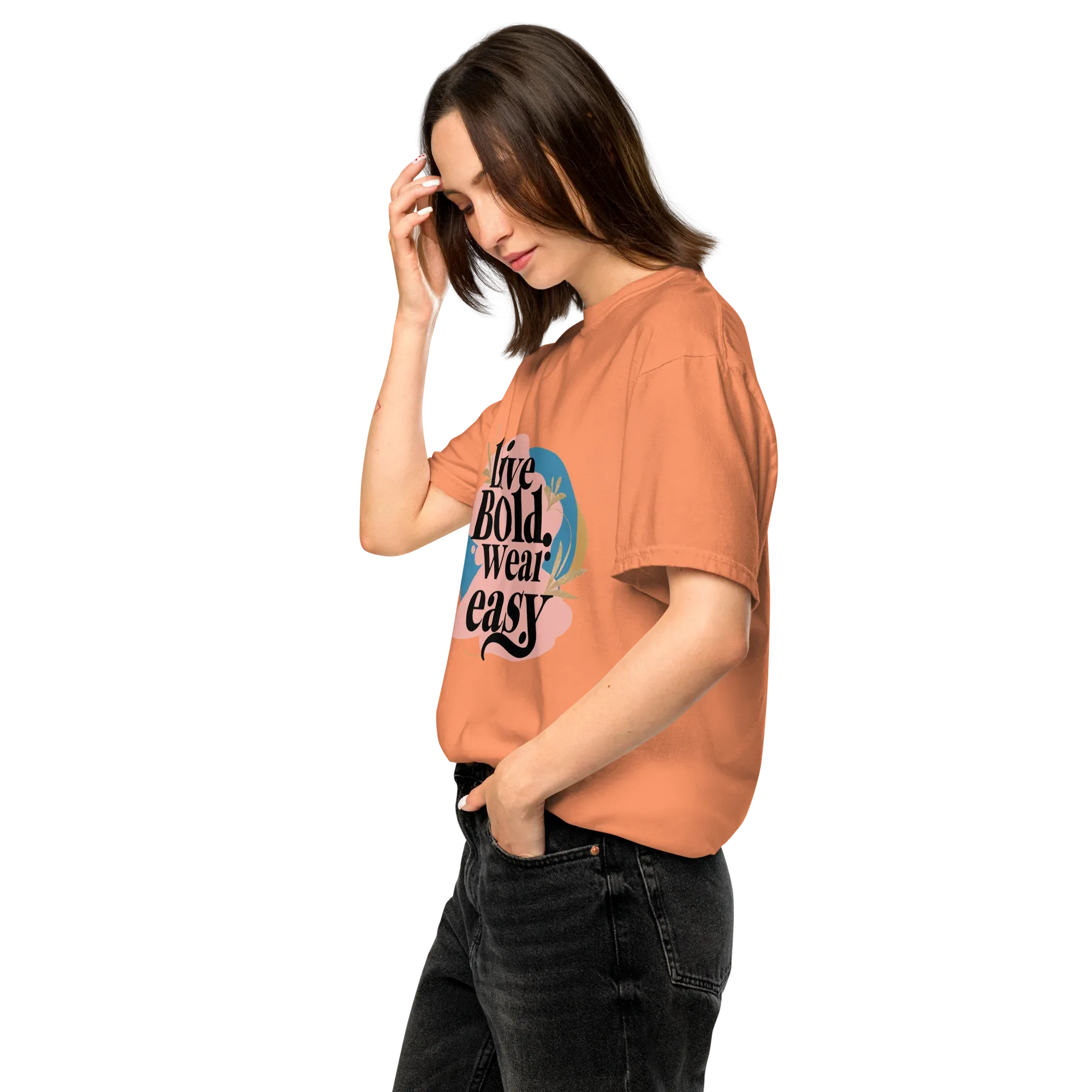 Unisex garment-dyed heavyweight t-shirt | Live Bold Wear Easy - AwRans Clothing