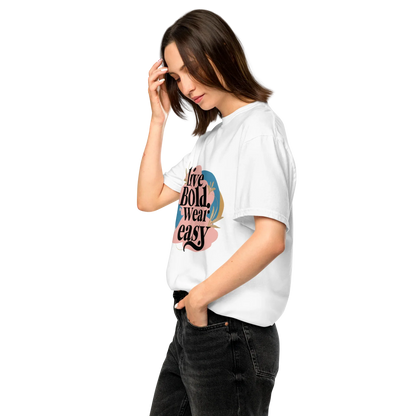 Unisex garment-dyed heavyweight t-shirt | Live Bold Wear Easy - AwRans Clothing