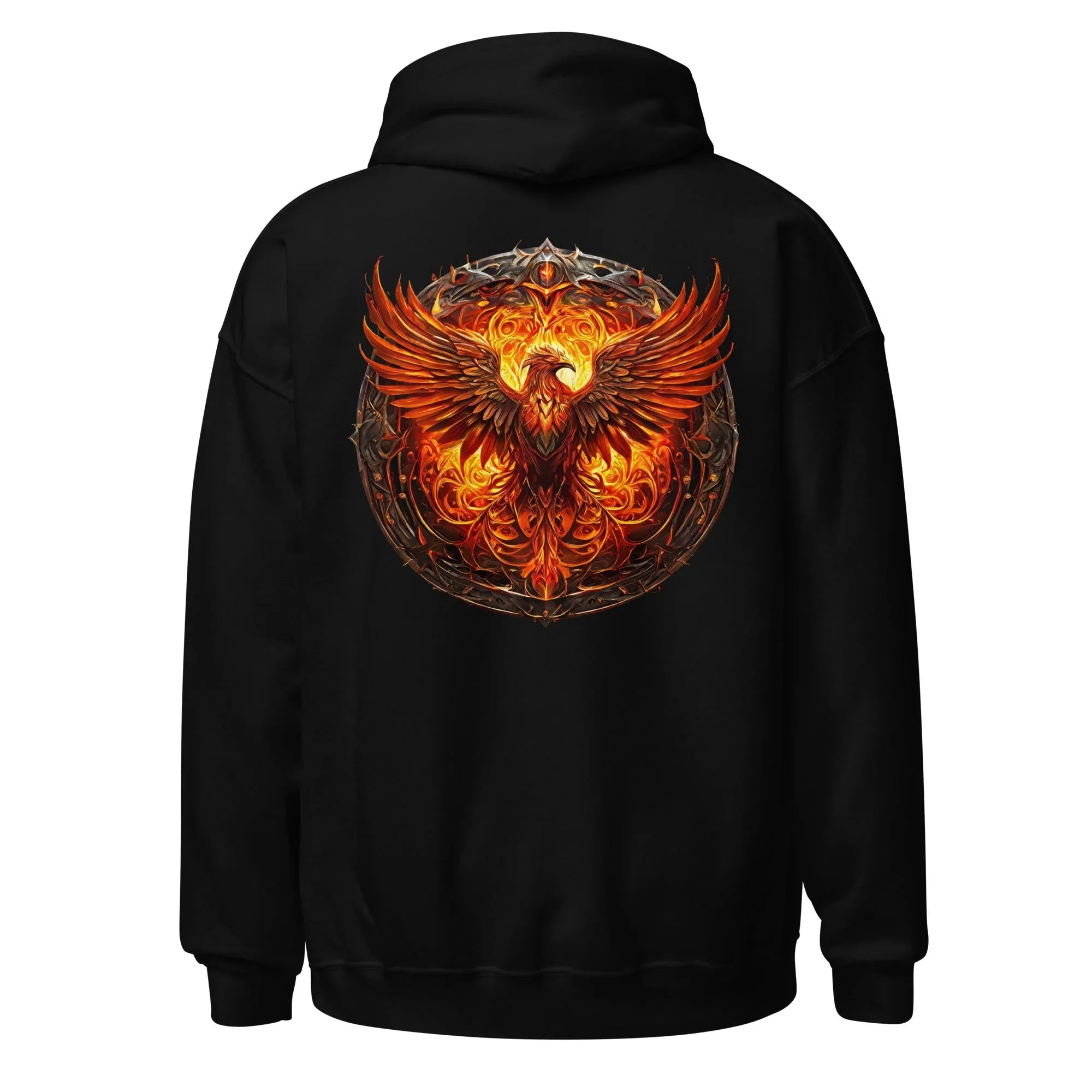 Unisex | Phoenix's Anger Hoodie hoodie AwRans Clothing unisex-heavy-blend-hoodie-black-back-663383166aa5c
