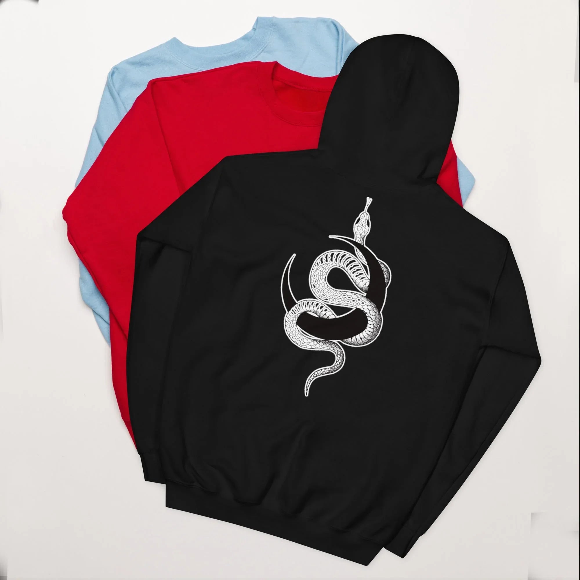 Unisex | Moon Snake Hoodie Black hoodie AwRans Clothing unisex-heavy-blend-hoodie-black-back-66403b39b5ad5