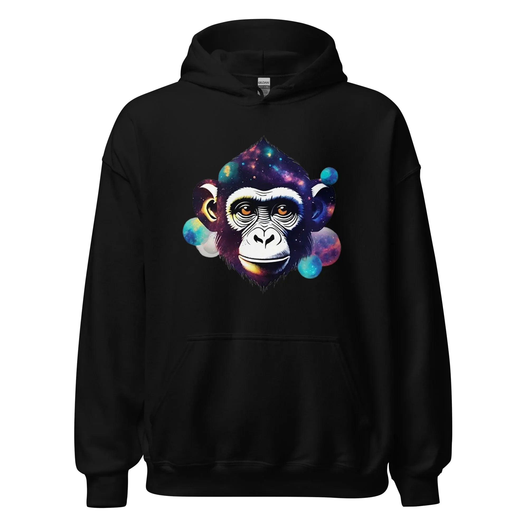 Unisex | Dreamy Monkey Hoodie Black Hoodie AwRans Clothing unisex-heavy-blend-hoodie-black-front-65f105c3bcd0a