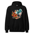 Unisex | Flying Bird With Flowers Hoodie Black hoodie AwRans Clothing unisex-heavy-blend-hoodie-black-front-6614693017c1d
