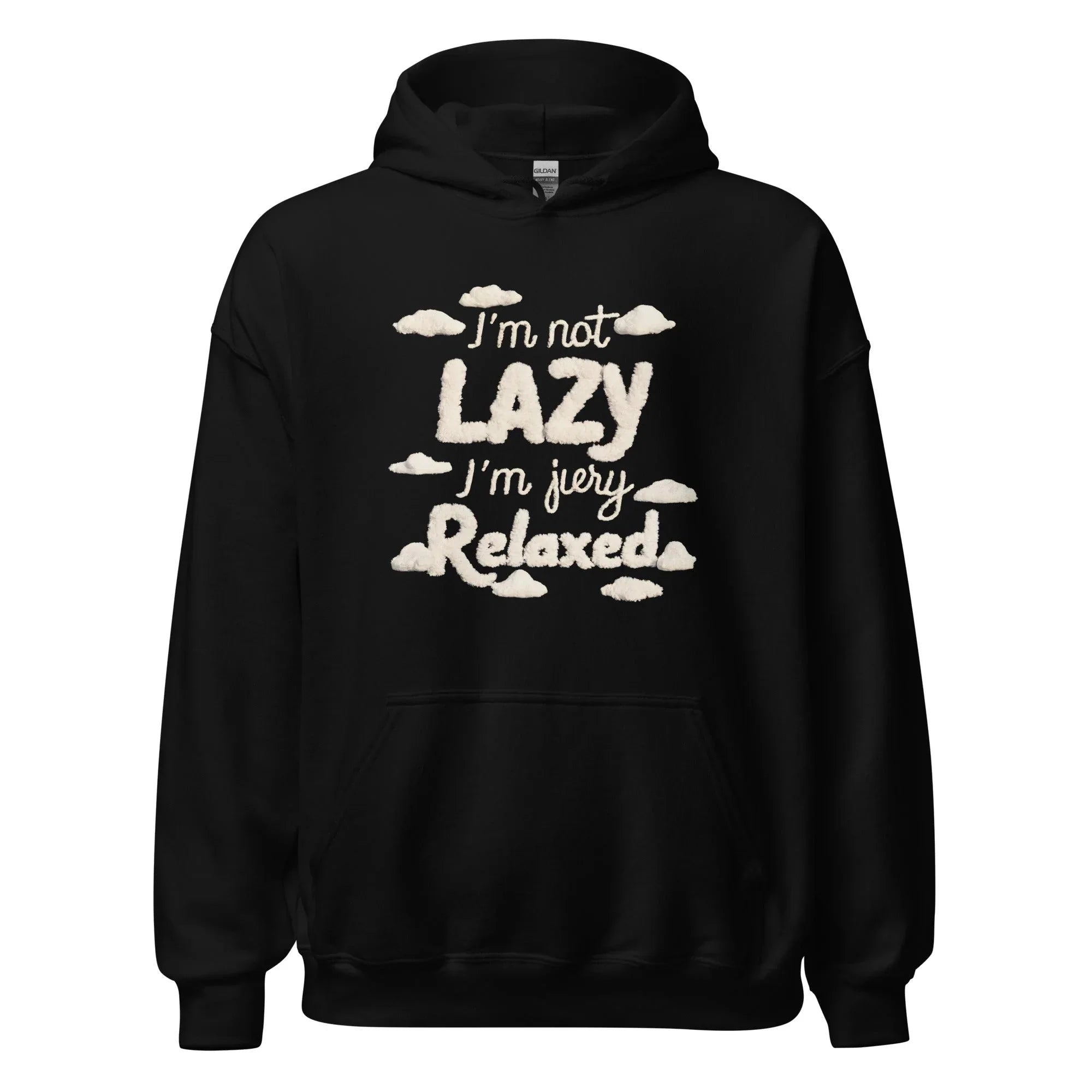 Unisex | I'm Not Lazy I'm Just Relaxed Hoodie Black hoodie AwRans Clothing unisex-heavy-blend-hoodie-black-front-665ca1846d0da