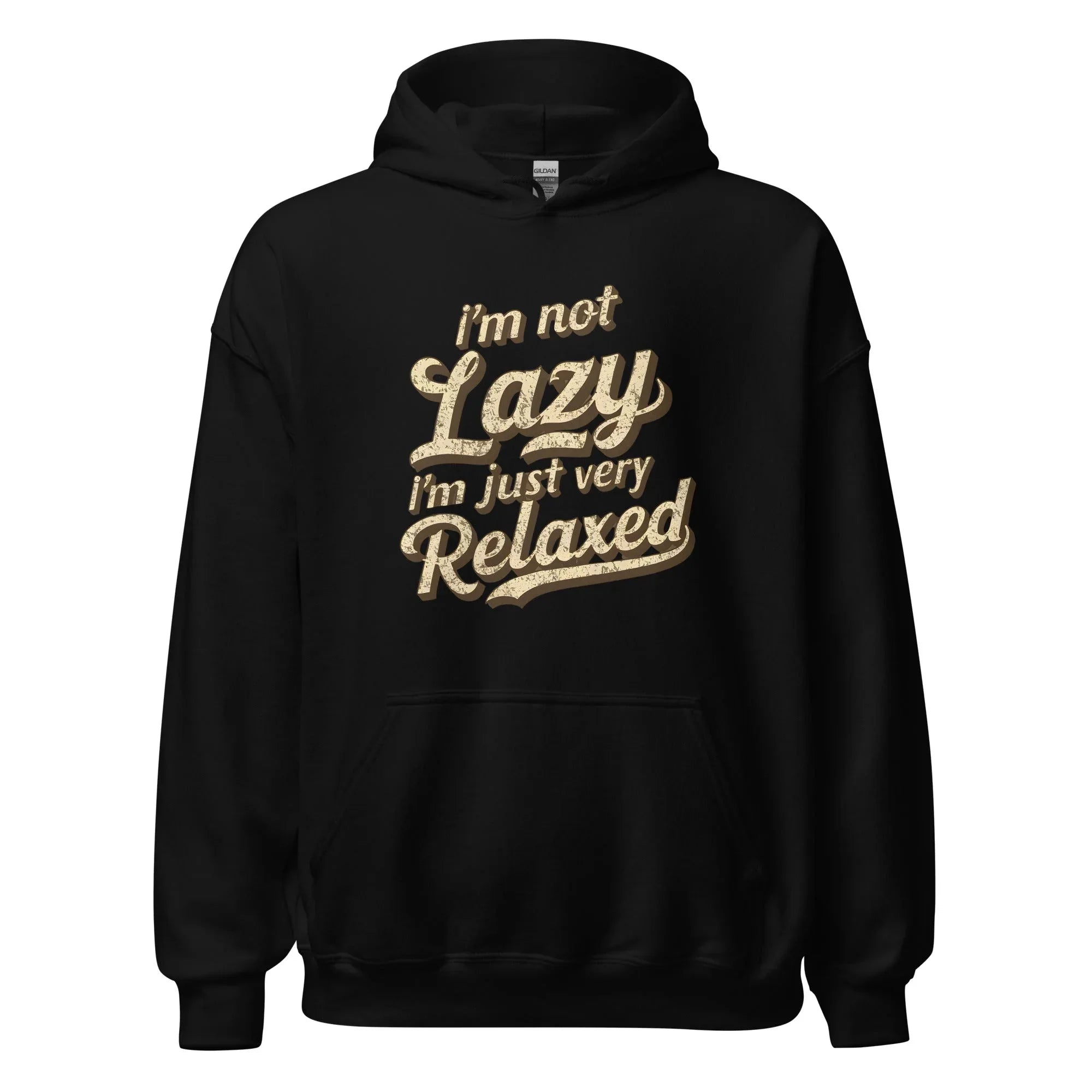 Unisex | I'm Not Lazy - I'm Just Relaxed Hoodie Black hoodie AwRans Clothing unisex-heavy-blend-hoodie-black-front-665d2f2bc8960