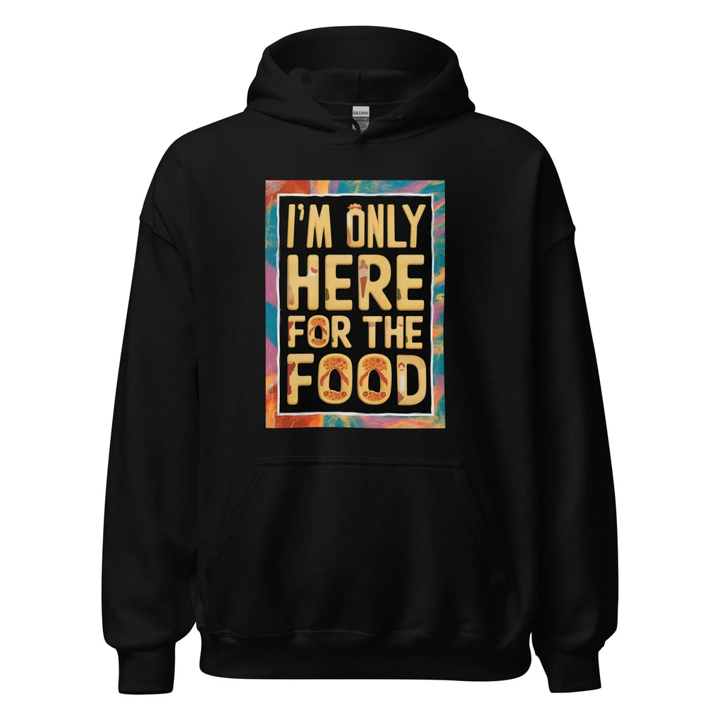 Unisex | I'm Only Here For The Food - Stylish Hoodie Black hoodie AwRans Clothing unisex-heavy-blend-hoodie-black-front-665e74d597951