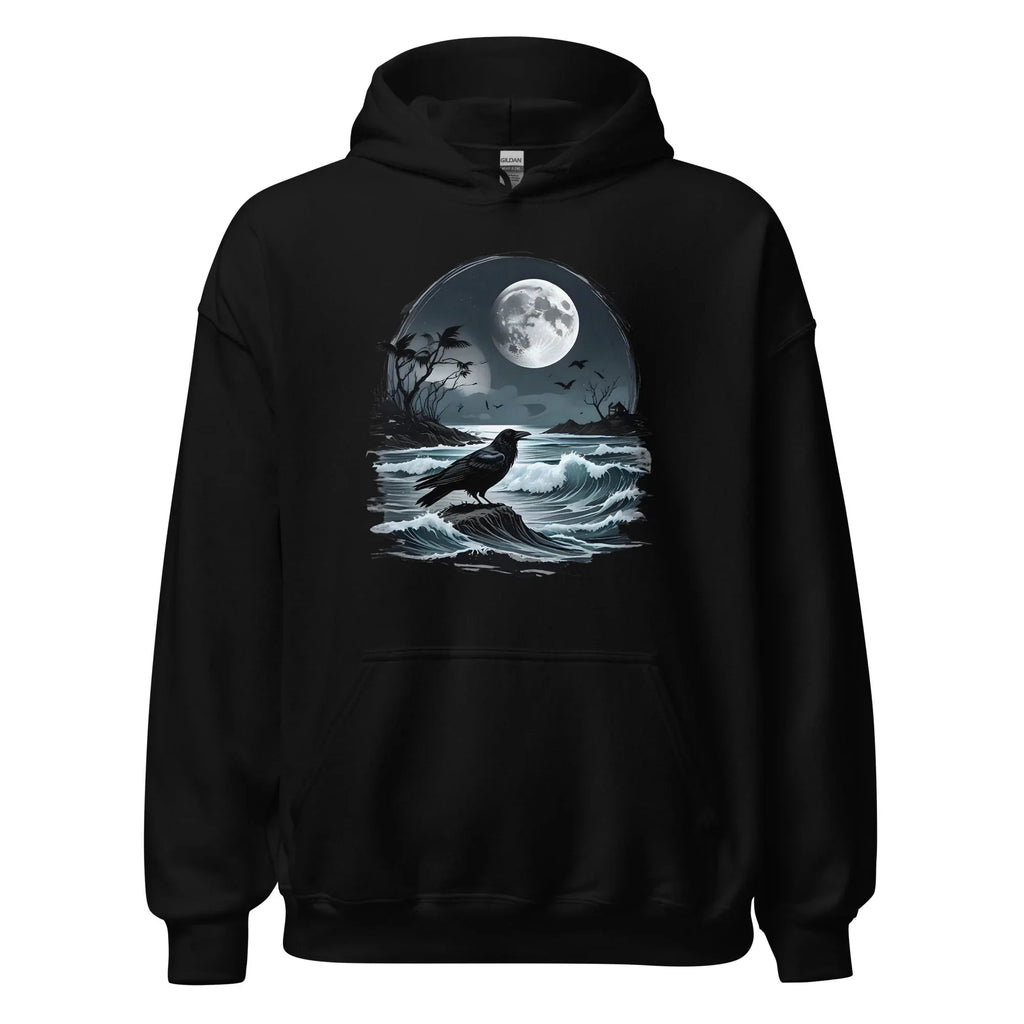 Unisex | Moon, Crow, Beach - Stylish Hoodie - AwRans Clothing