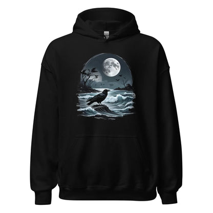 Unisex | Moon, Crow, Beach - Stylish Hoodie - AwRans Clothing