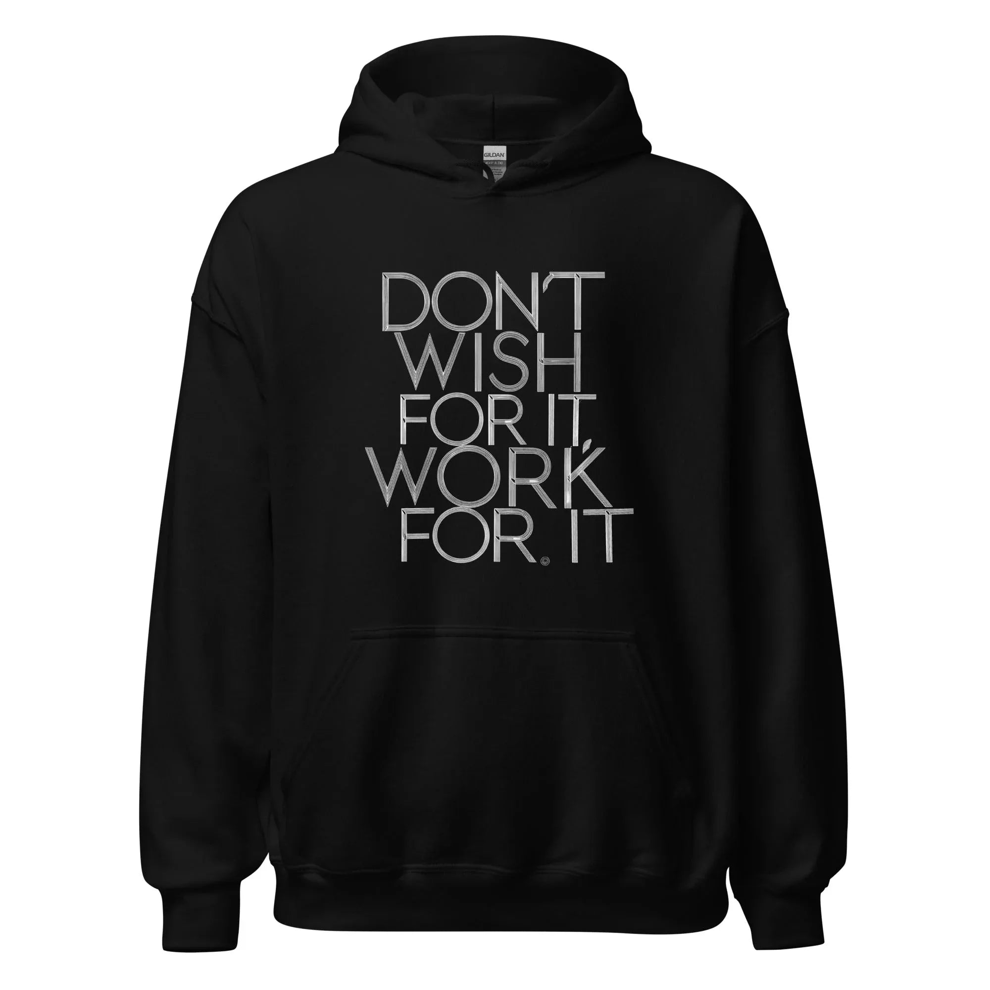 Unisex | DON'T WISH FOR IT - WORK FOR IT Stylish Hoodie Black hoodie AwRans Clothing unisex-heavy-blend-hoodie-black-front-666444b0240b4