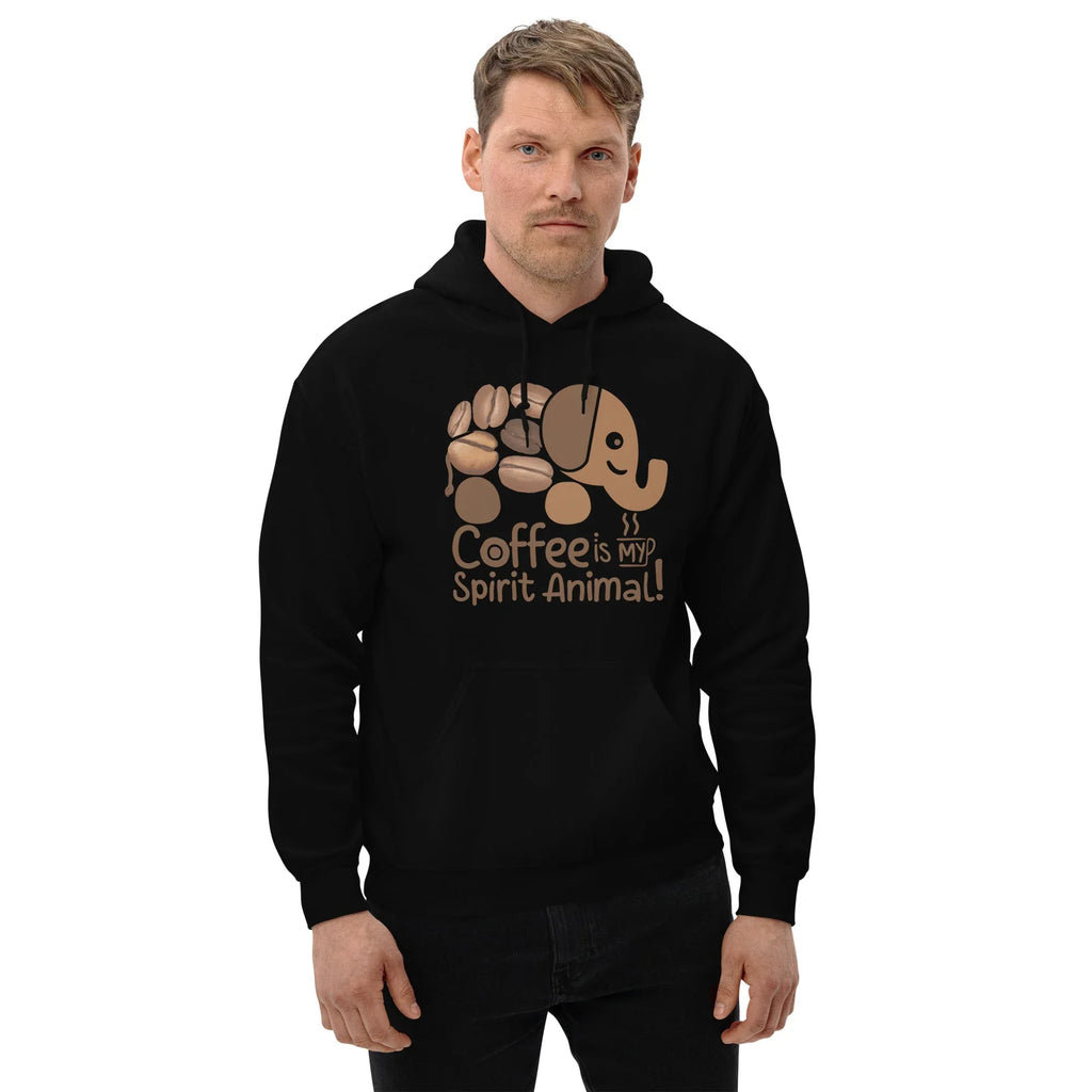 Unisex Hoodie | Coffee Is My Spirit Animal hoodie AwRans Clothing unisex-heavy-blend-hoodie-black-front-681654a9d8a73