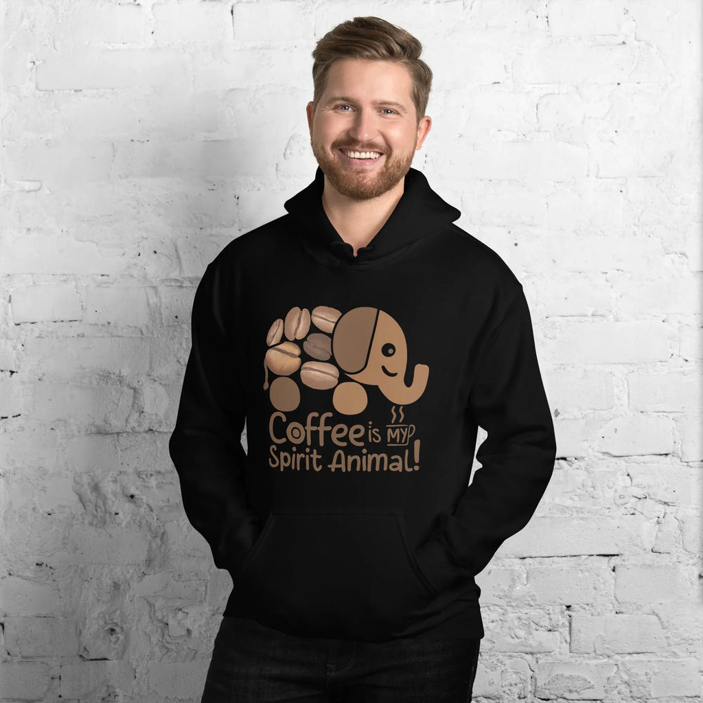 Unisex Hoodie | Coffee Is My Spirit Animal hoodie AwRans Clothing unisex-heavy-blend-hoodie-black-front-681654a9d9821