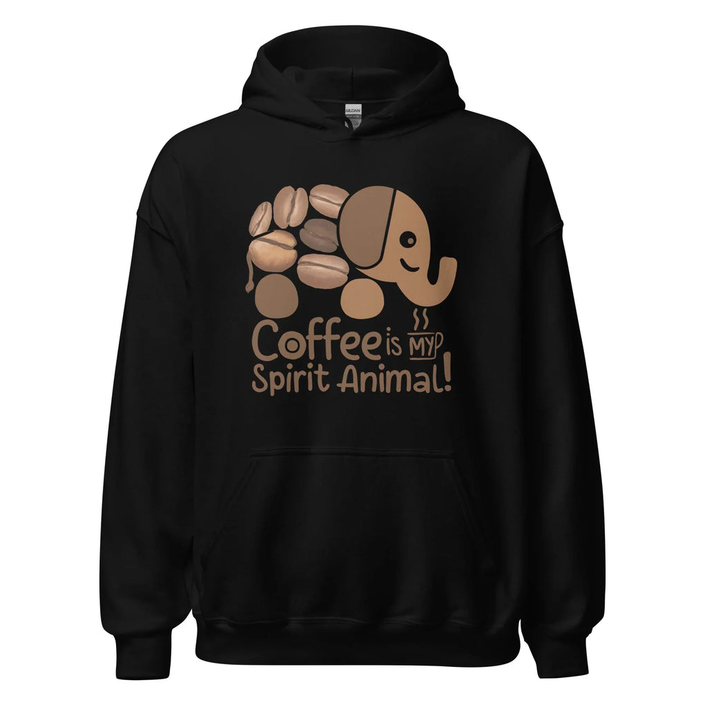 Unisex Hoodie | Coffee Is My Spirit Animal Black hoodie AwRans Clothing unisex-heavy-blend-hoodie-black-front-681654ab1d0c9