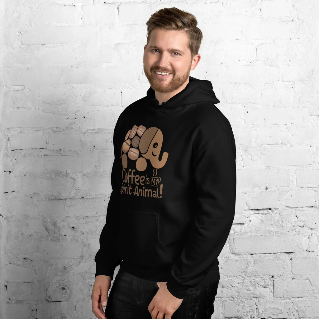 Unisex Hoodie | Coffee Is My Spirit Animal hoodie AwRans Clothing unisex-heavy-blend-hoodie-black-left-front-681654a9d81e0