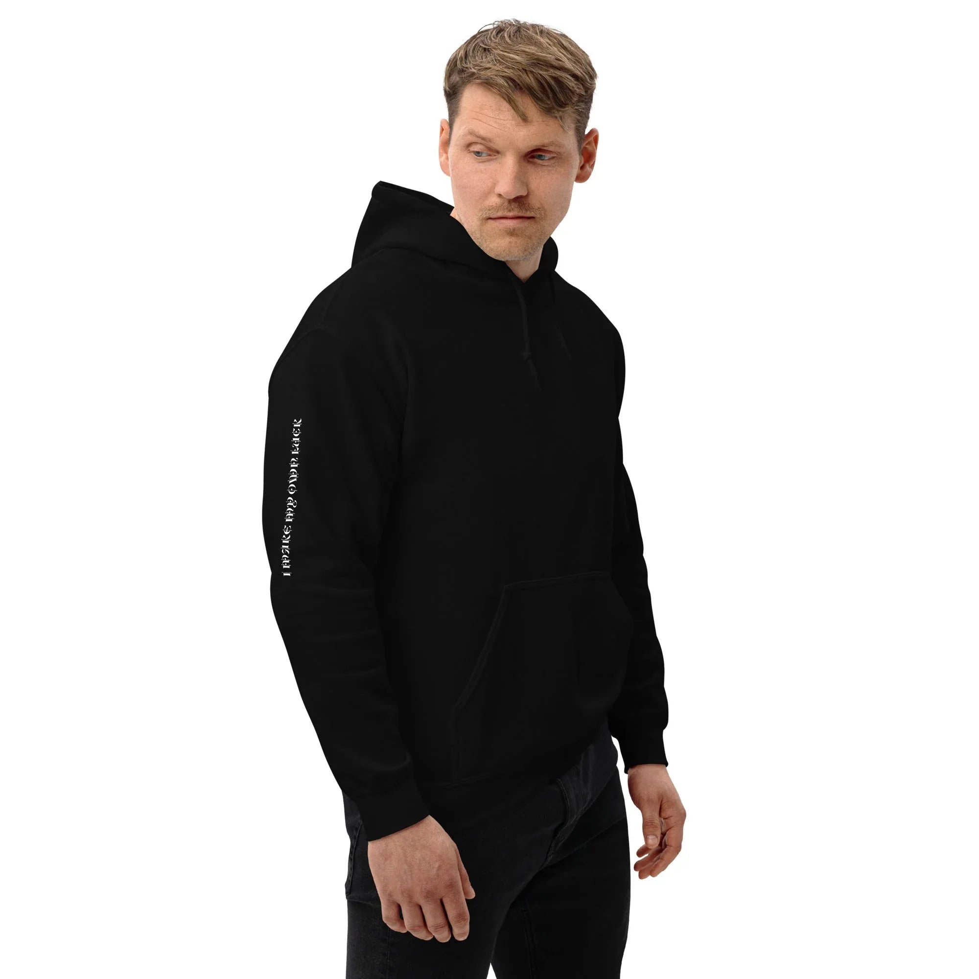 Men's | Your Luck Depends On Me Hoodie hoodie AwRans Clothing unisex-heavy-blend-hoodie-black-right-front-6651b7ff19373