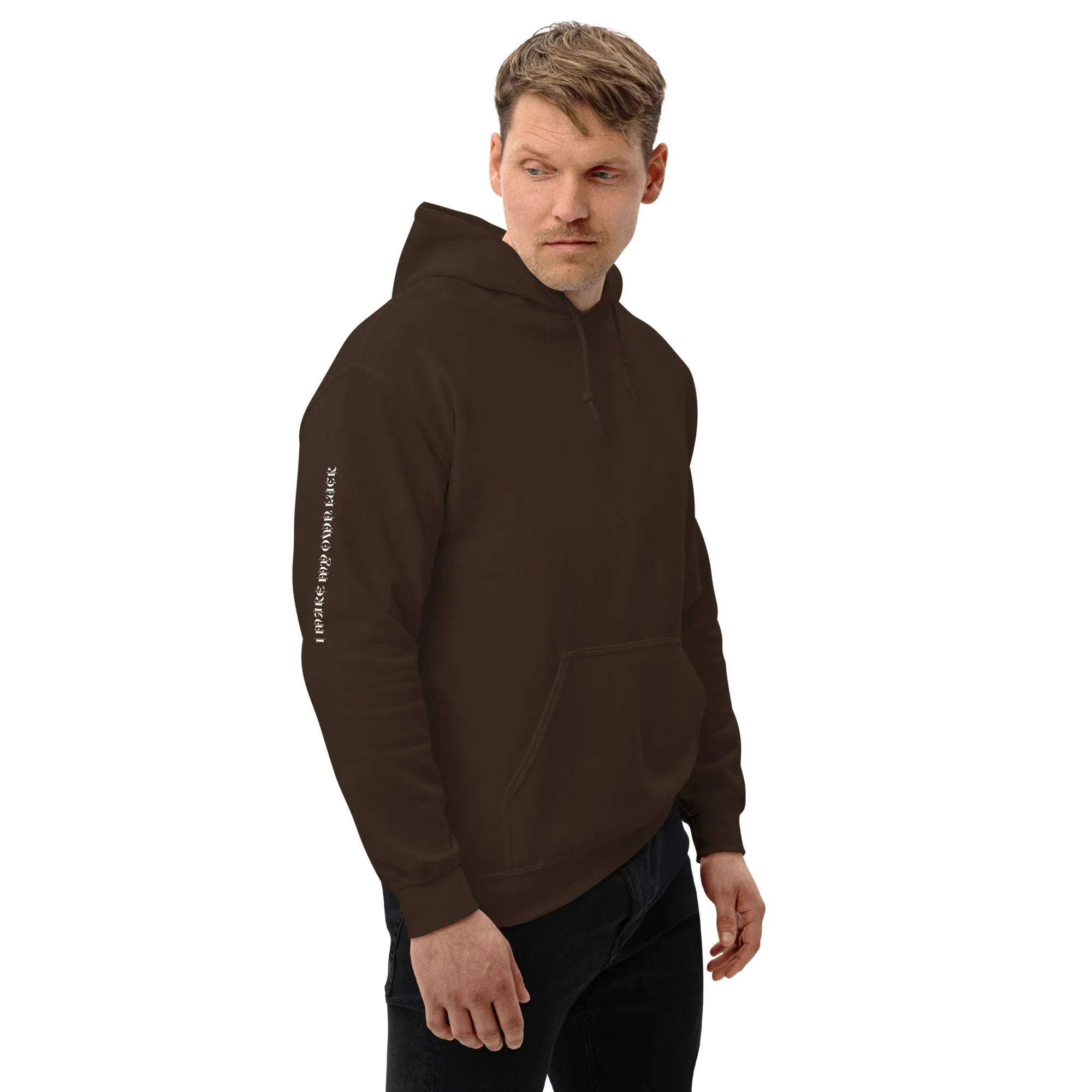 Men's | Your Luck Depends On Me Hoodie hoodie AwRans Clothing unisex-heavy-blend-hoodie-dark-chocolate-right-front-6650eb6147f90