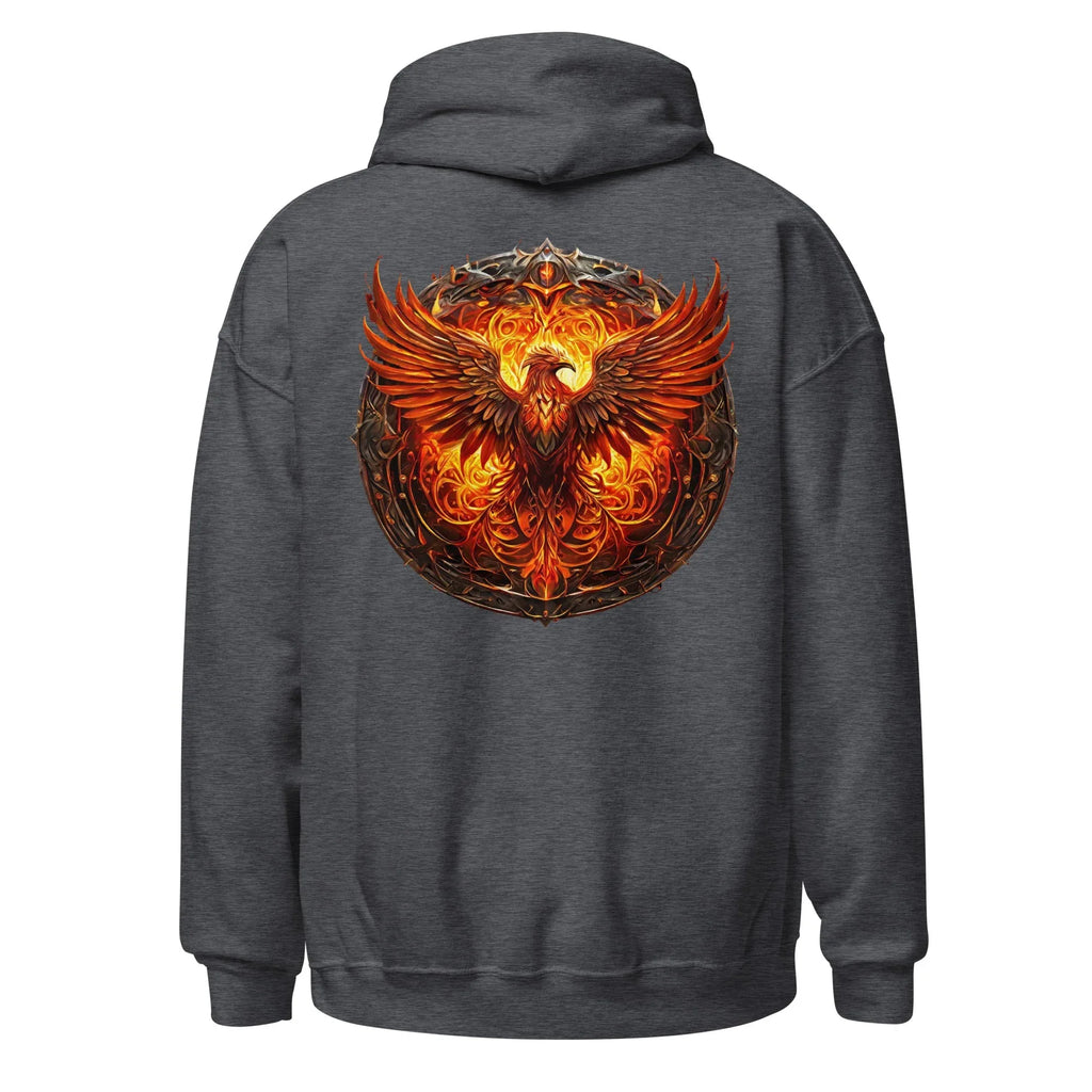 Unisex | Phoenix's Anger Hoodie hoodie AwRans Clothing unisex-heavy-blend-hoodie-dark-heather-back-6633831674cd3