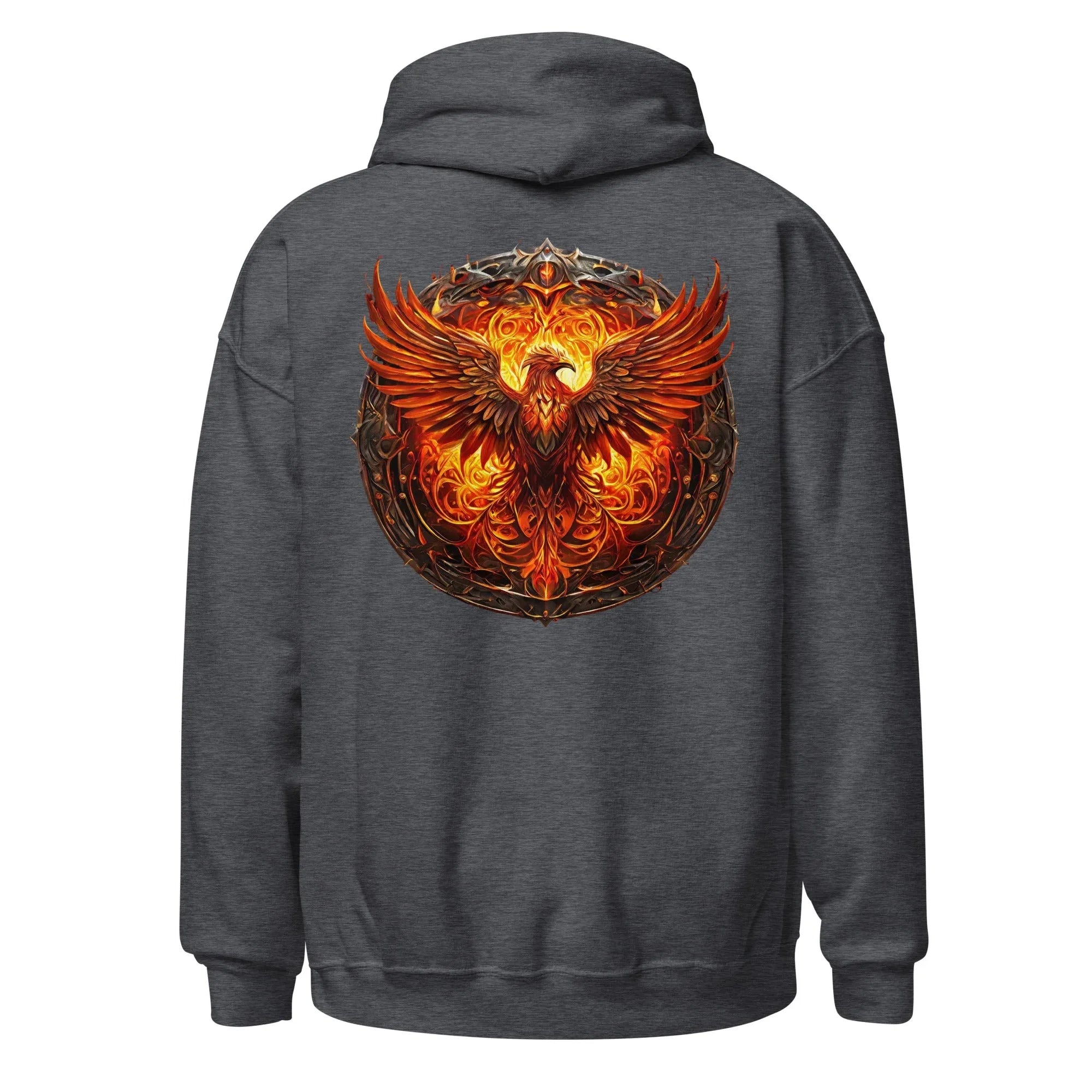 Unisex | Phoenix's Anger Hoodie hoodie AwRans Clothing unisex-heavy-blend-hoodie-dark-heather-back-6633831674cd3