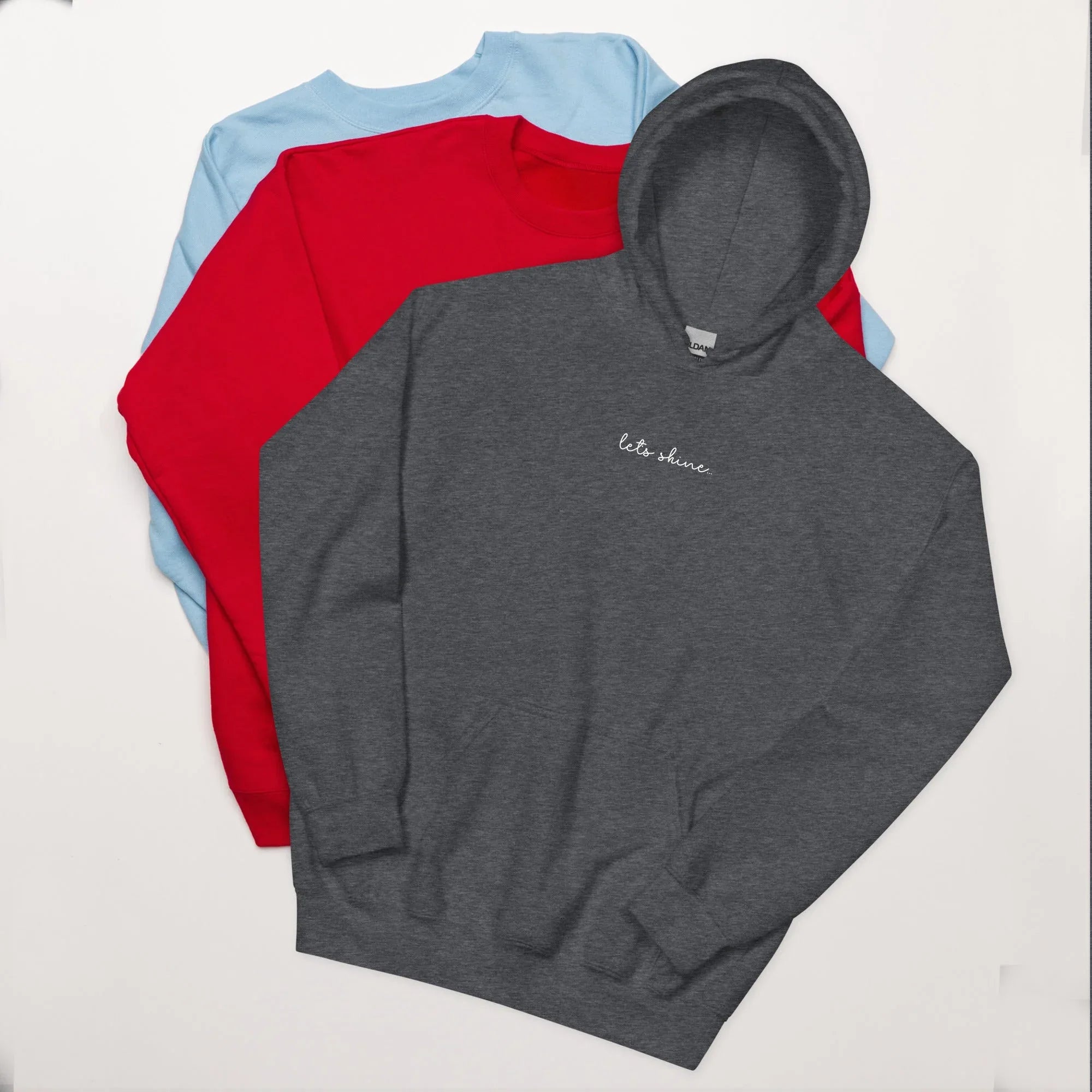 Unisex | Let's Shine Hoodie Dark Heather hoodie AwRans Clothing unisex-heavy-blend-hoodie-dark-heather-front-66504b363290b