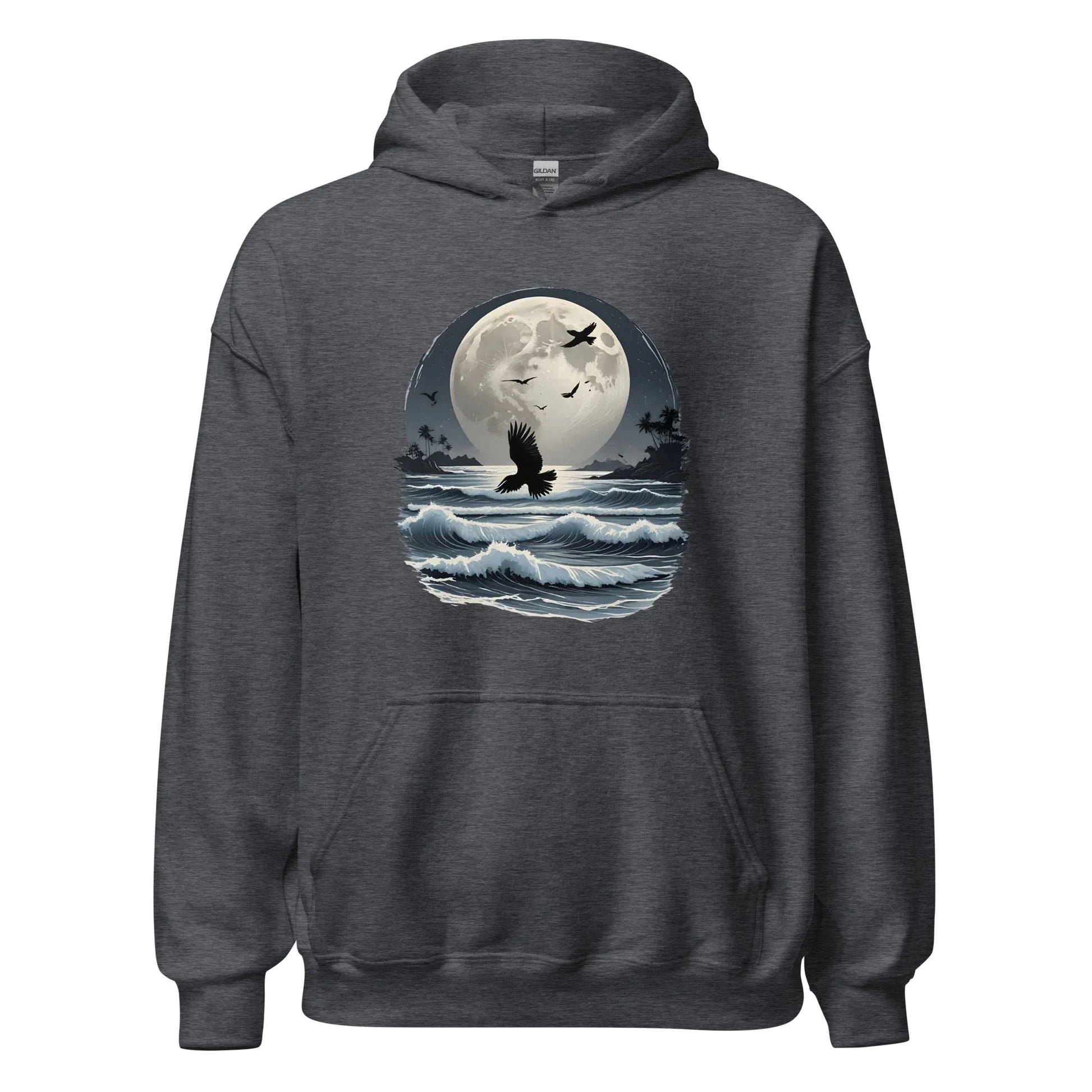 Unisex | Moonlight, Crow, Beach - Hoodie - AwRans Clothing