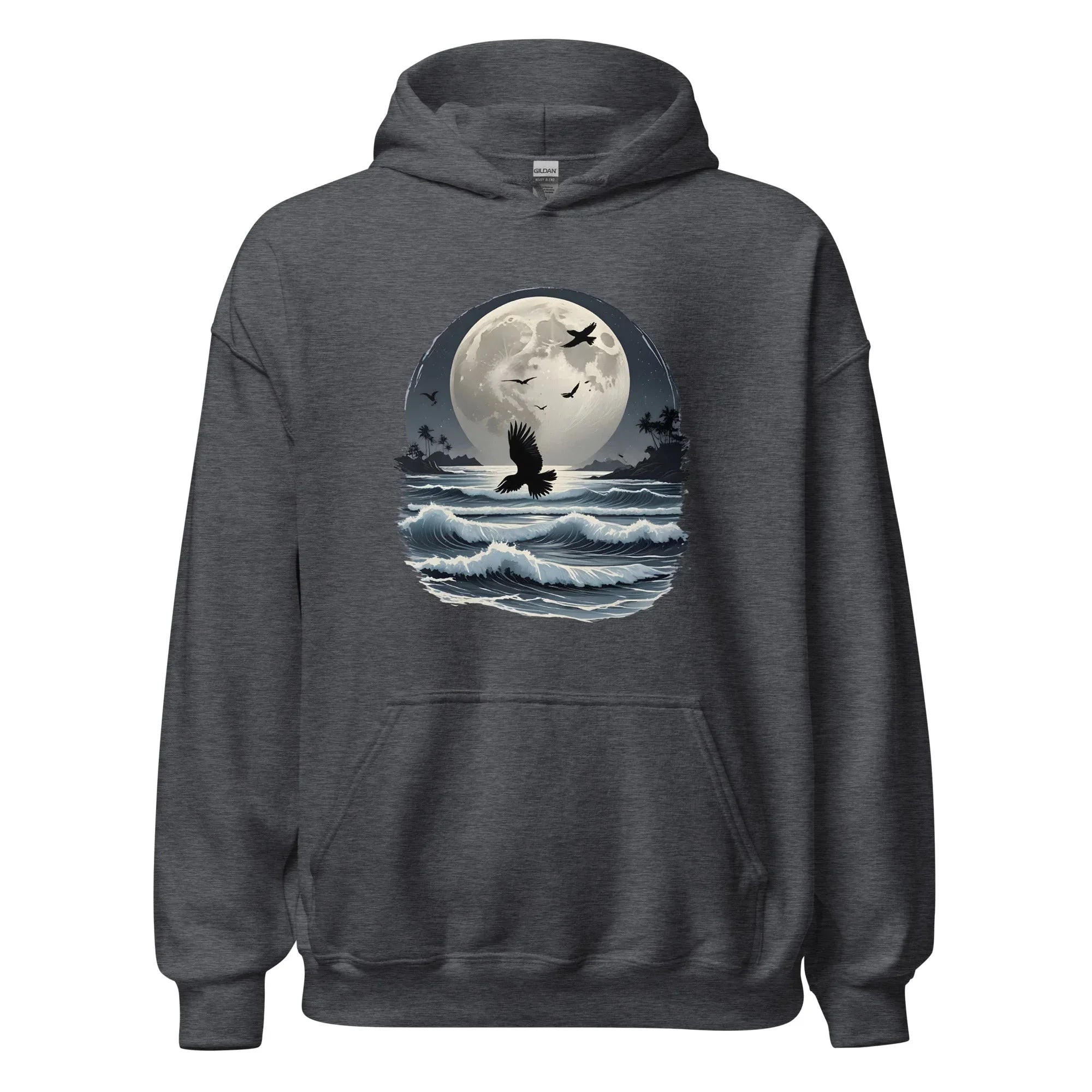 Unisex | Moonlight, Crow, Beach - Hoodie - AwRans Clothing