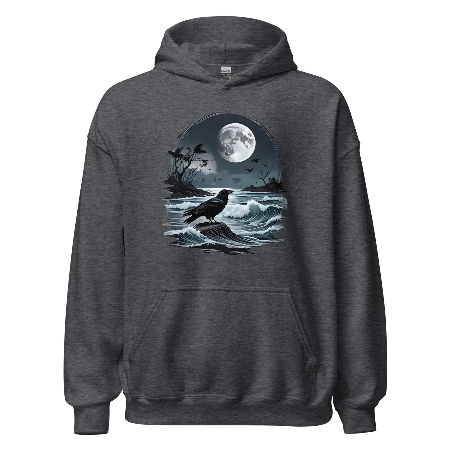 Unisex | Moon, Crow, Beach - Stylish Hoodie - AwRans Clothing