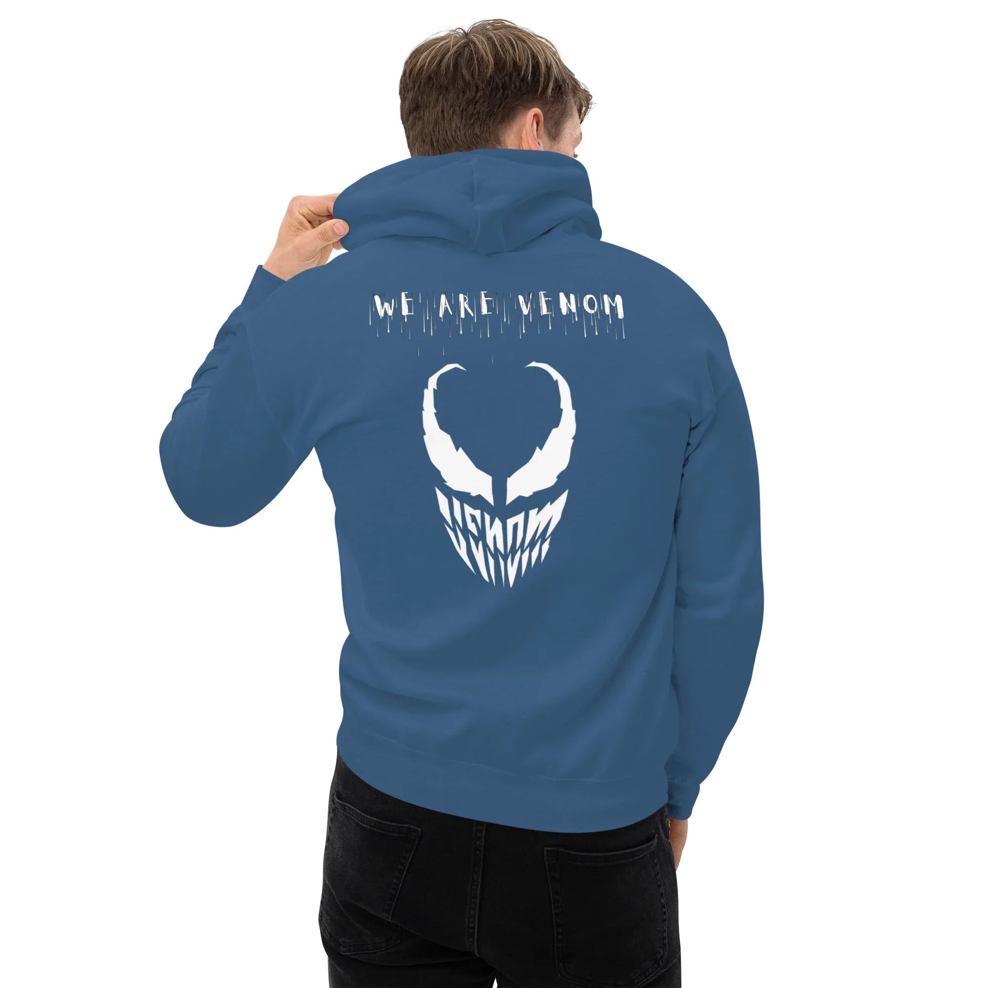 Men's | We Are Venom Hoodie Indigo Blue hoodie AwRans Clothing unisex-heavy-blend-hoodie-indigo-blue-back-663ffcf39b78d