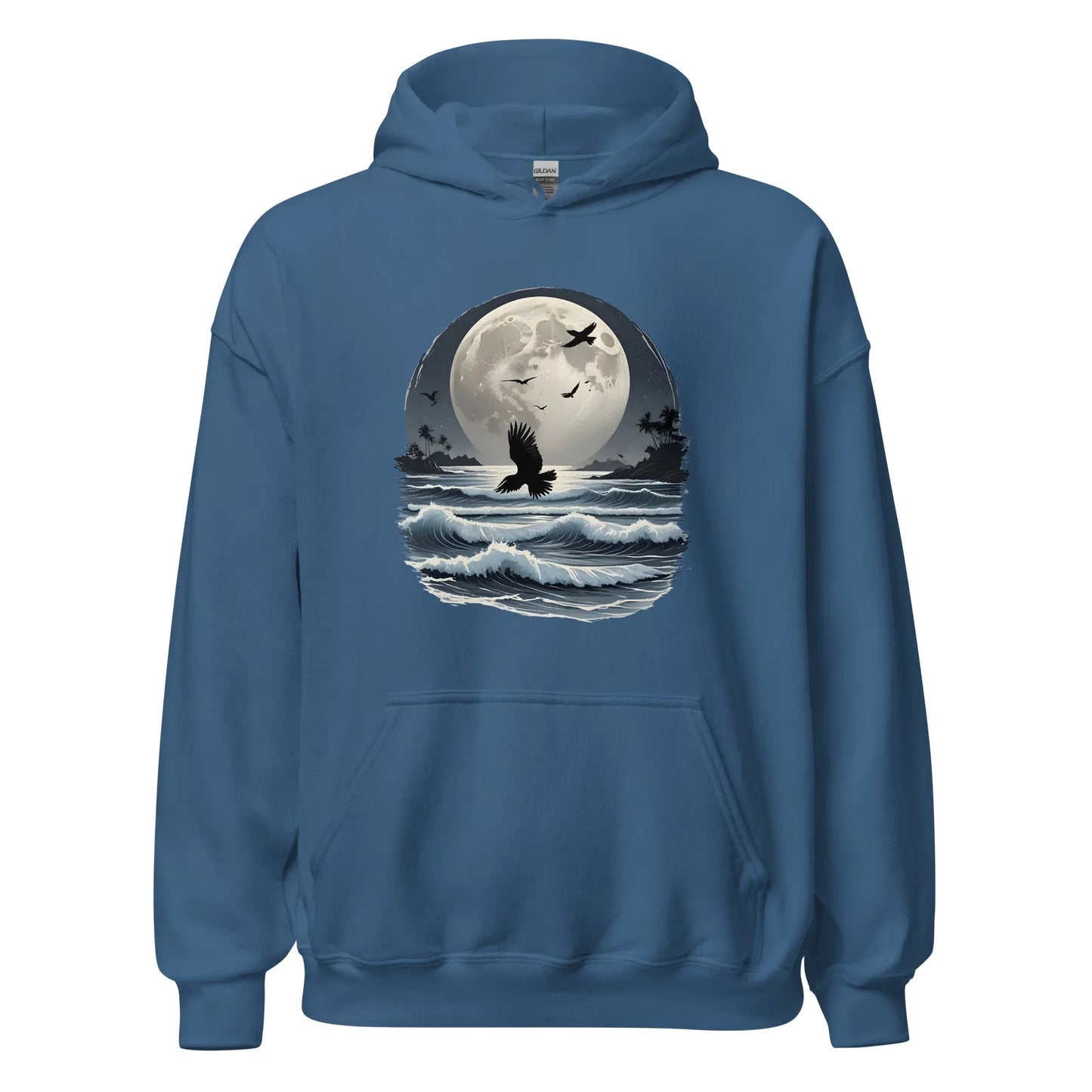 Unisex | Moonlight, Crow, Beach - Hoodie - AwRans Clothing
