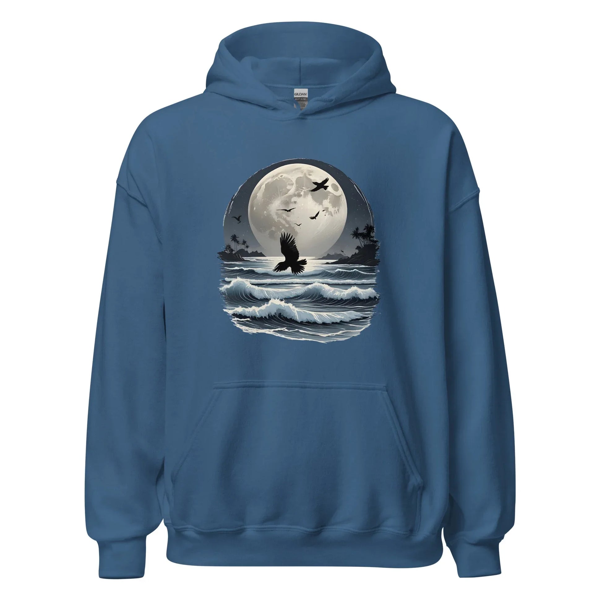 Unisex | Moonlight, Crow, Beach - Hoodie - AwRans Clothing