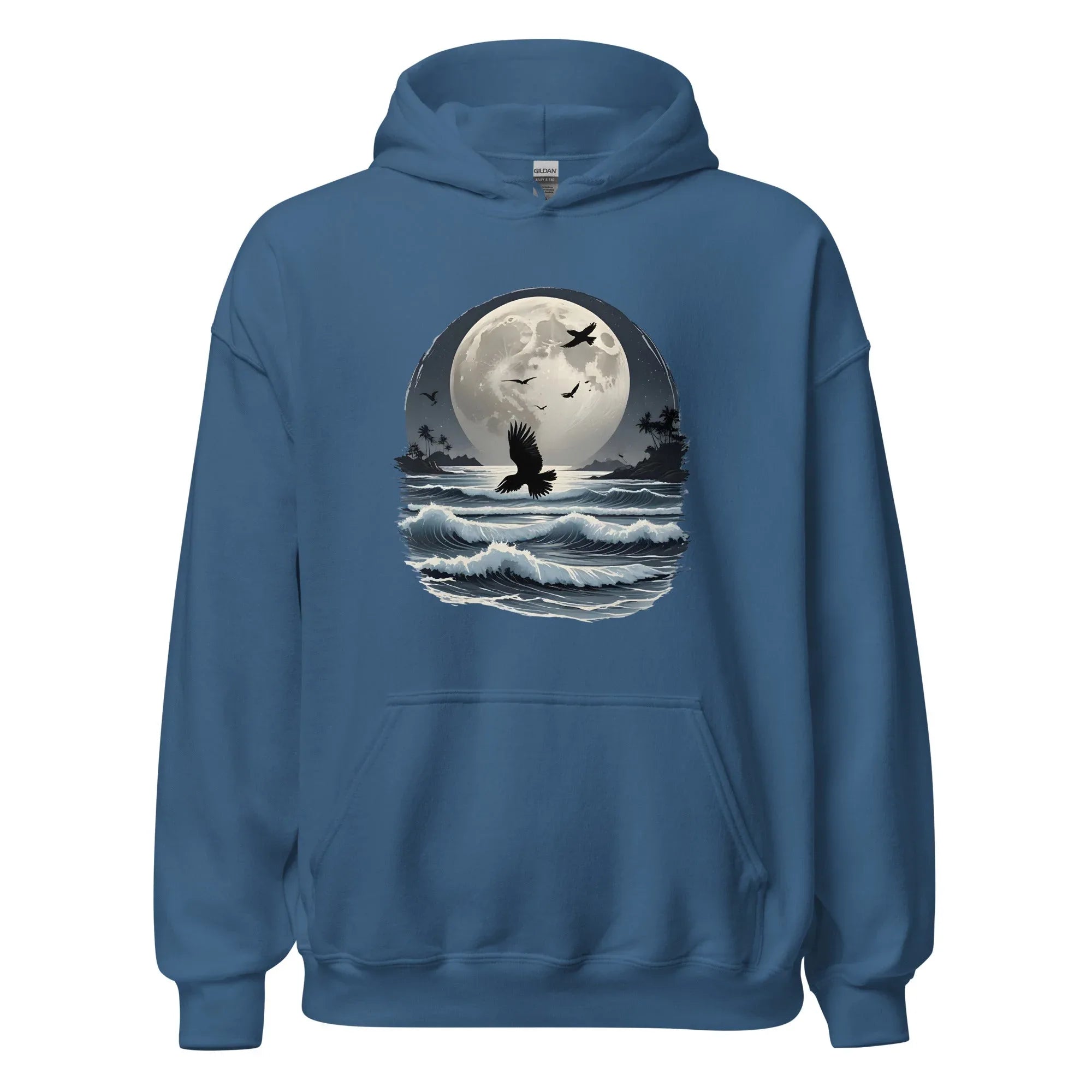 Unisex | Moonlight, Crow, Beach - Hoodie - AwRans Clothing
