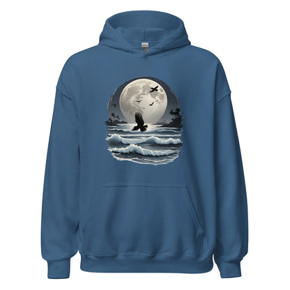Unisex | Moonlight, Crow, Beach - Hoodie - AwRans Clothing