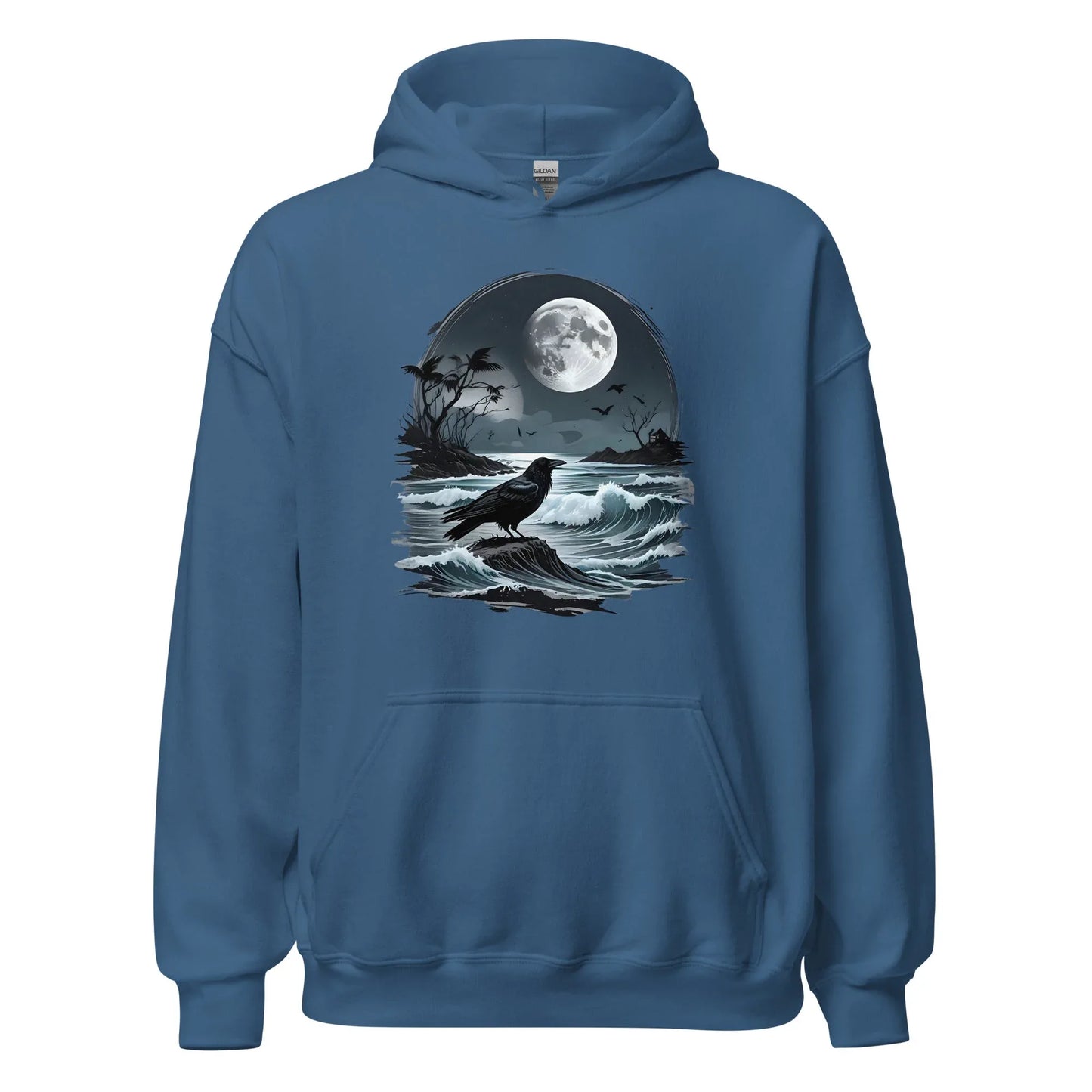 Unisex | Moon, Crow, Beach - Stylish Hoodie - AwRans Clothing