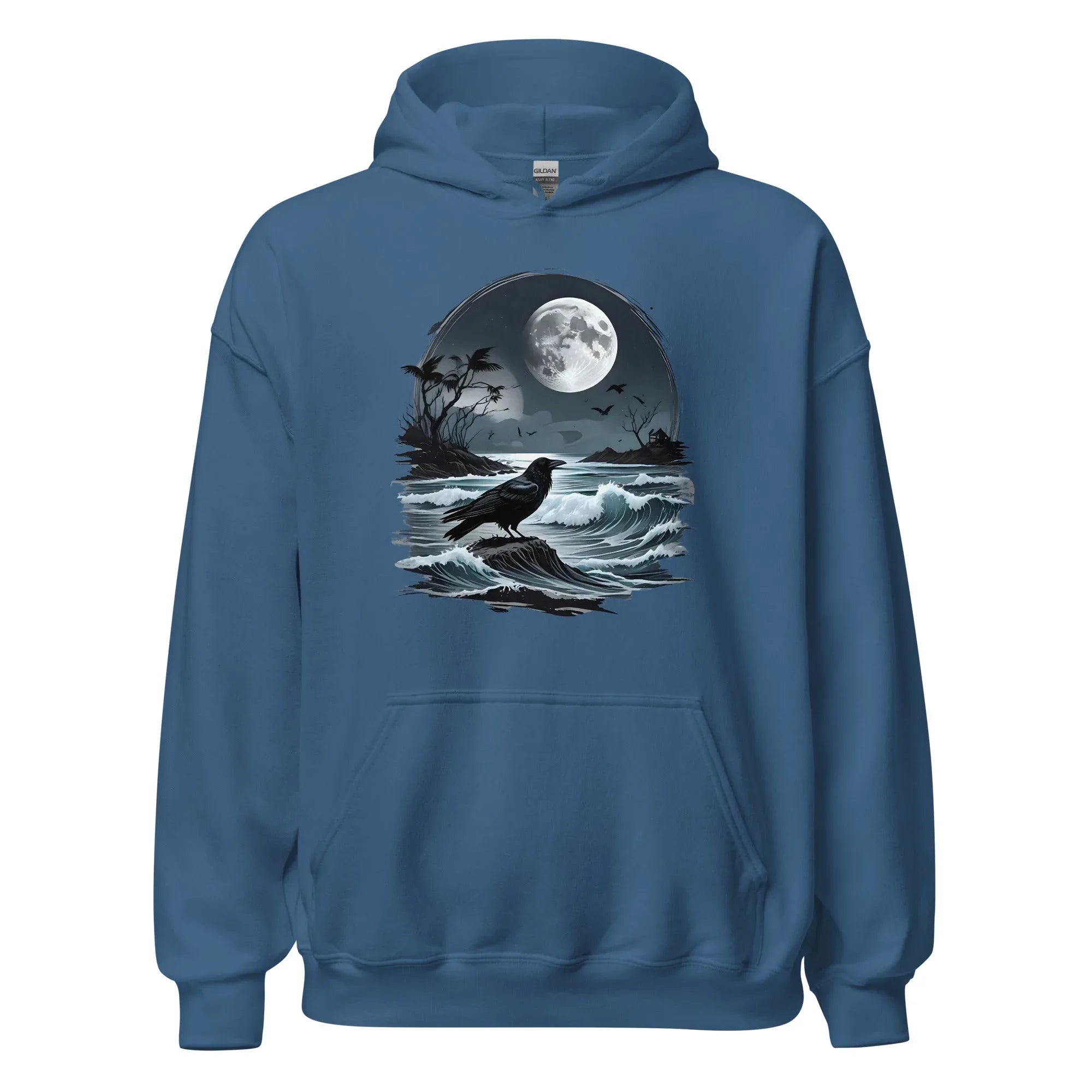 Unisex | Moon, Crow, Beach - Stylish Hoodie - AwRans Clothing