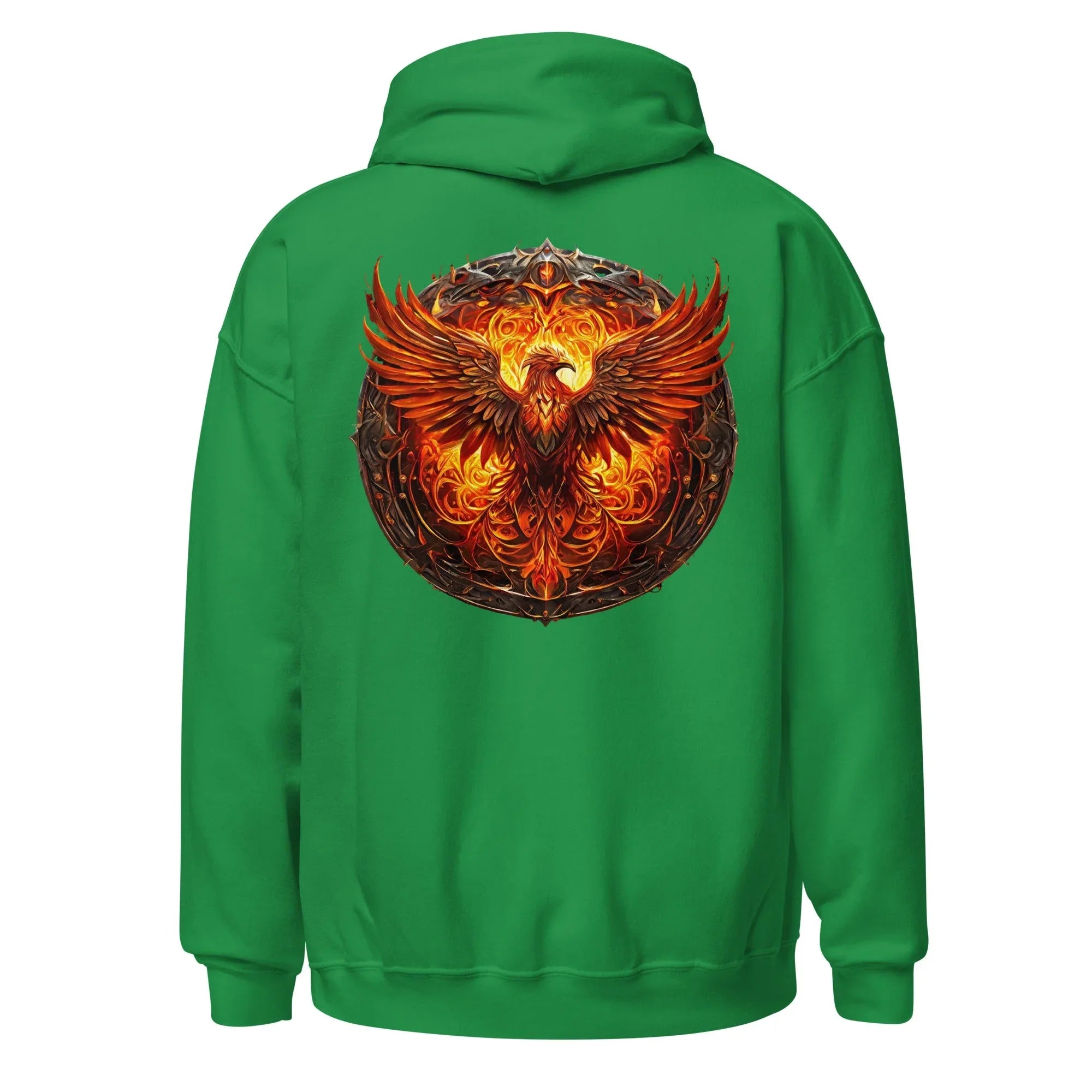 Unisex | Phoenix's Anger Hoodie hoodie AwRans Clothing unisex-heavy-blend-hoodie-irish-green-back-66338316813b8