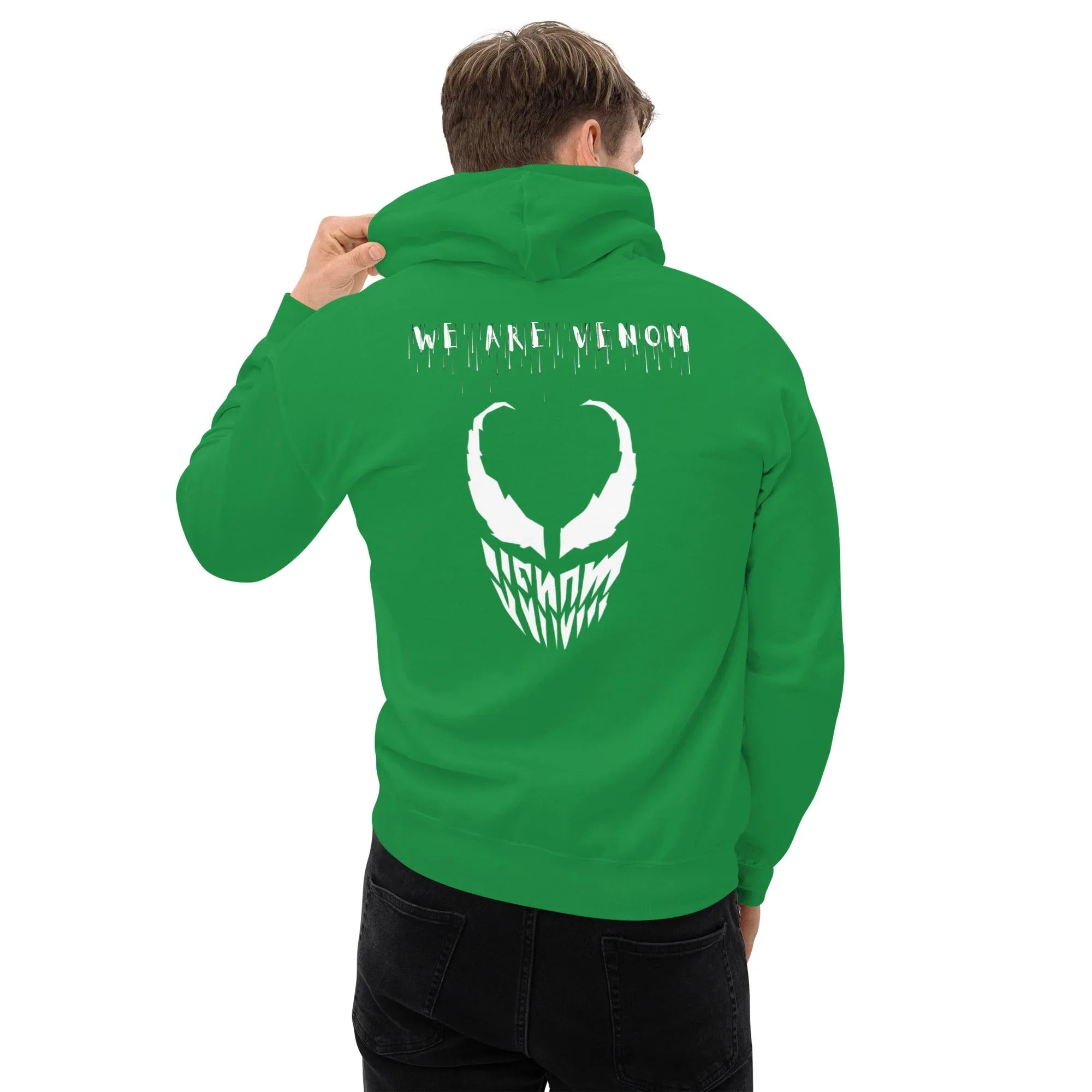 Men's | We Are Venom Hoodie Irish Green hoodie AwRans Clothing unisex-heavy-blend-hoodie-irish-green-back-663ffcf39fc27