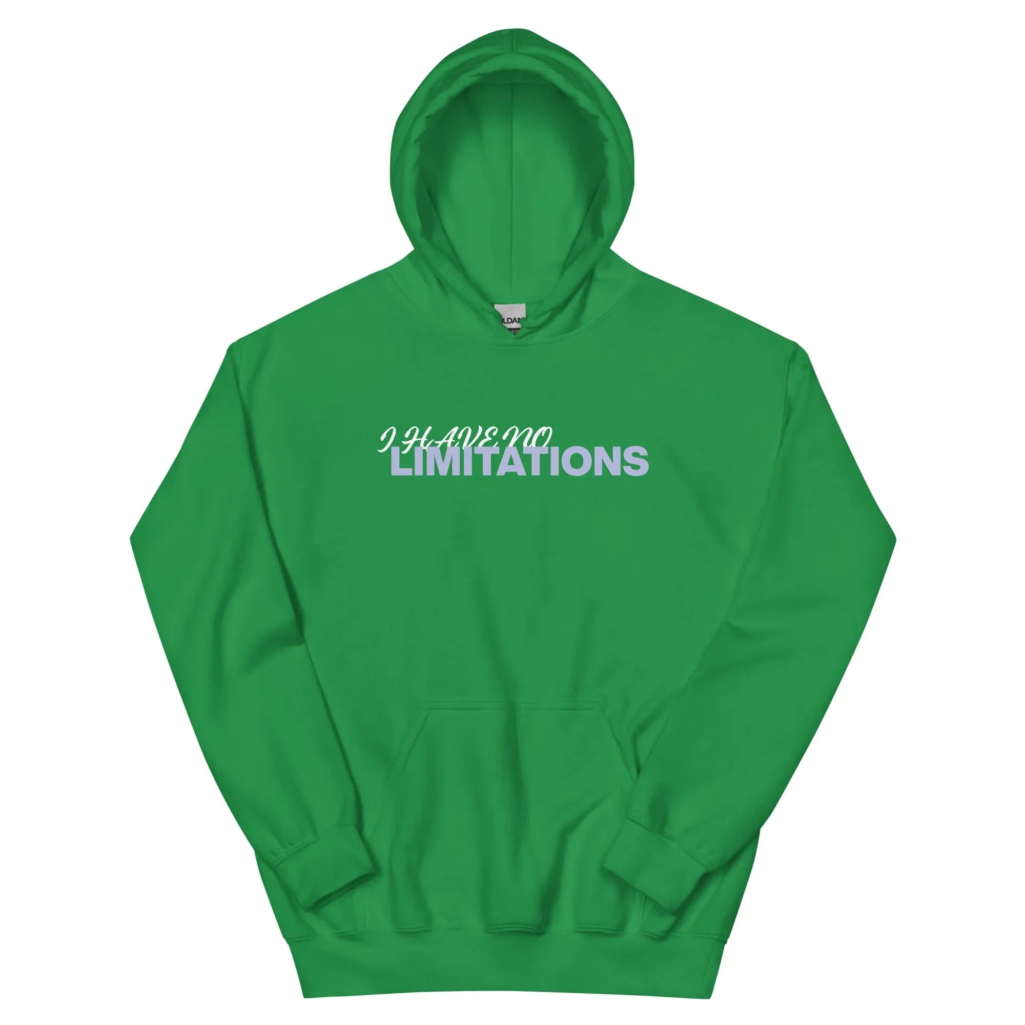 Unisex | I Have No Limitations Hoodie Irish Green hoodie AwRans Clothing unisex-heavy-blend-hoodie-irish-green-front-66505f25bfadc