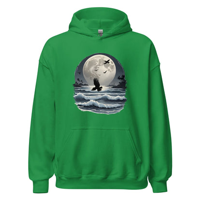 Unisex | Moonlight, Crow, Beach - Hoodie - AwRans Clothing