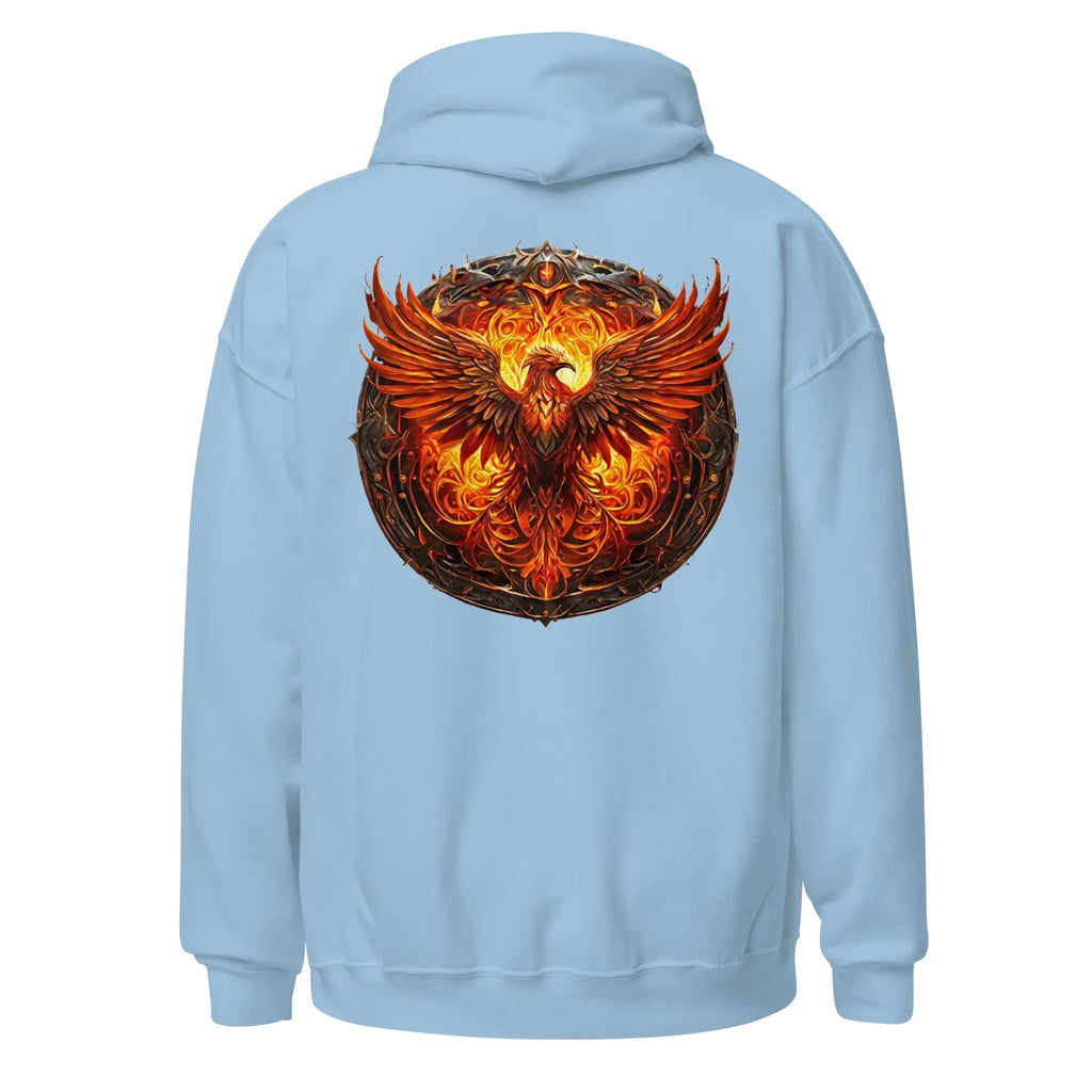 Unisex | Phoenix's Anger Hoodie hoodie AwRans Clothing unisex-heavy-blend-hoodie-light-blue-back-663383168e000