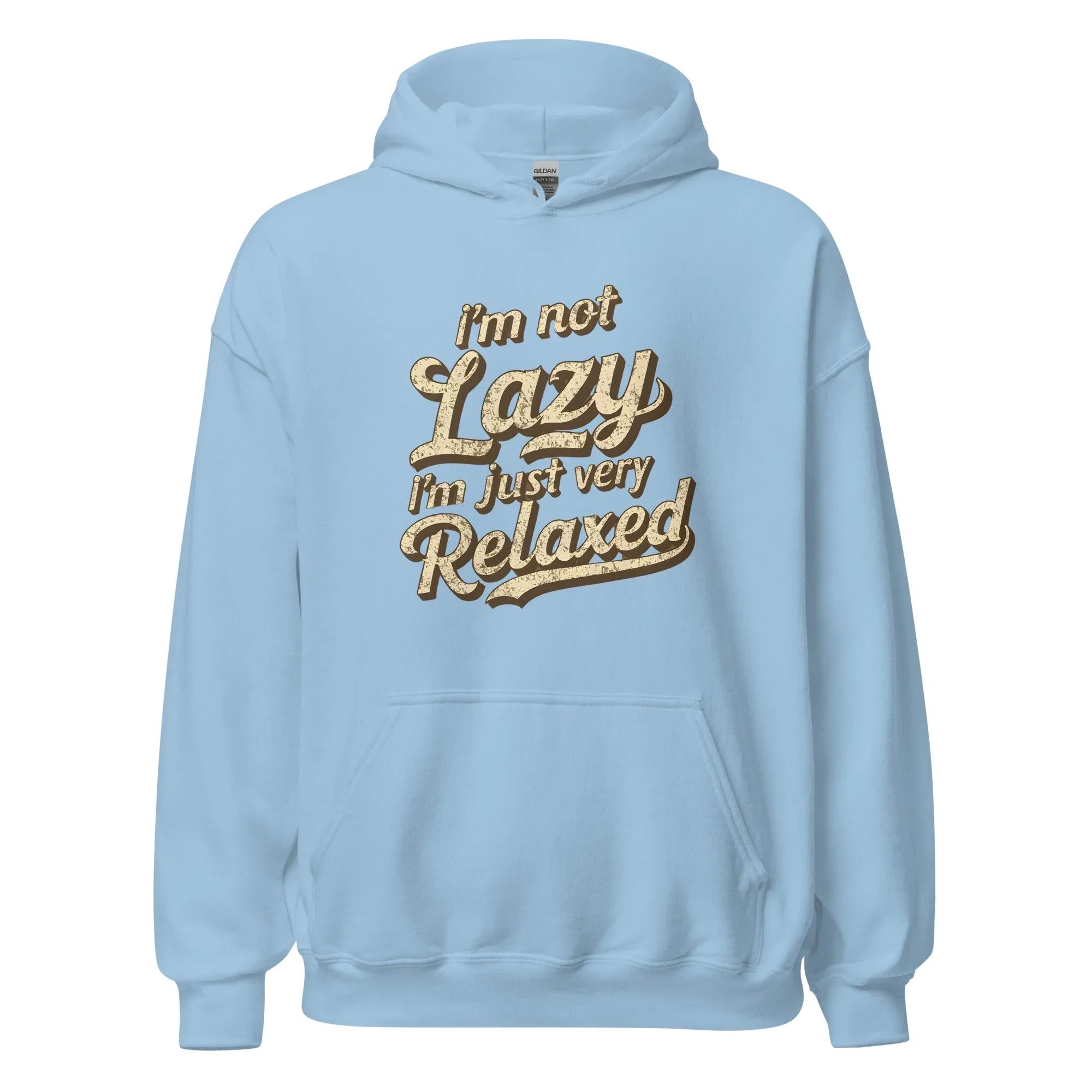 Unisex | I'm Not Lazy - I'm Just Relaxed Hoodie Light Blue hoodie AwRans Clothing unisex-heavy-blend-hoodie-light-blue-front-665d2f2beae31