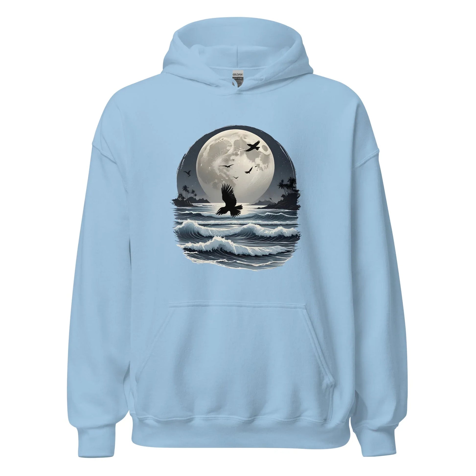 Unisex | Moonlight, Crow, Beach - Hoodie - AwRans Clothing