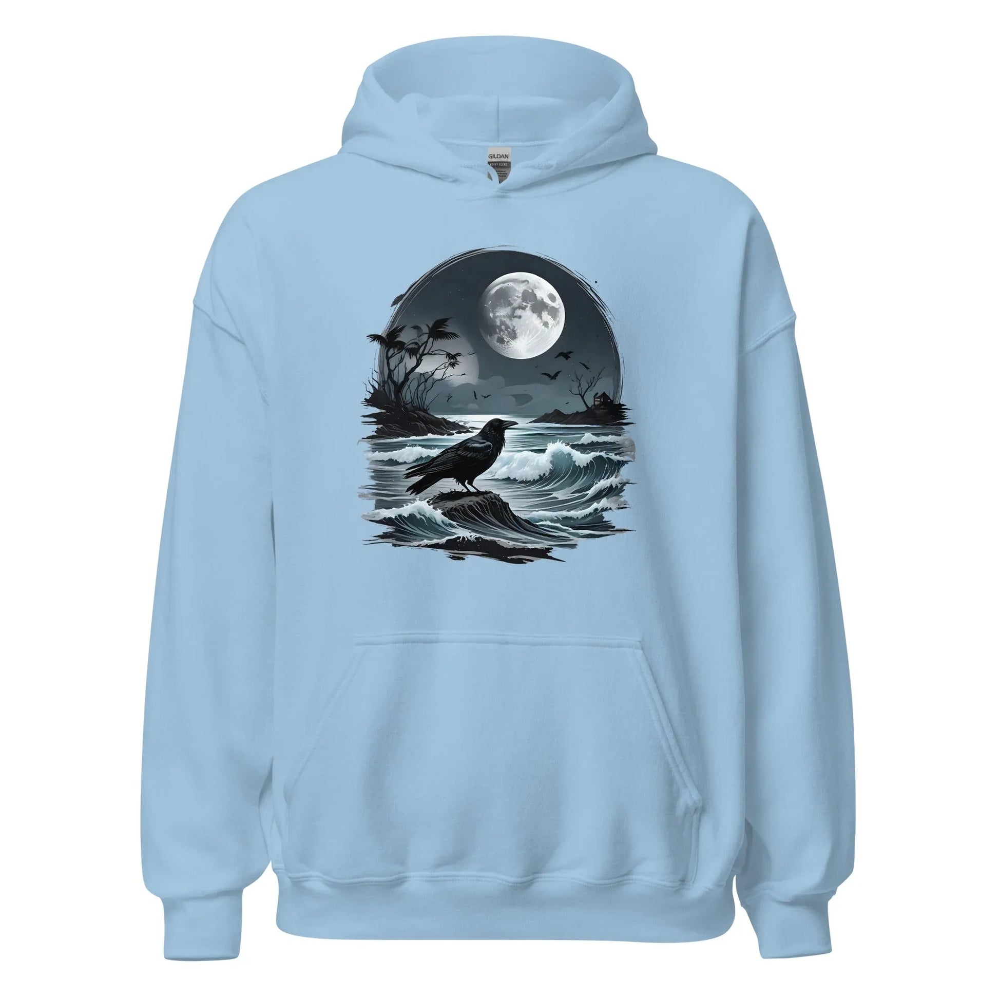 Unisex | Moon, Crow, Beach - Stylish Hoodie - AwRans Clothing