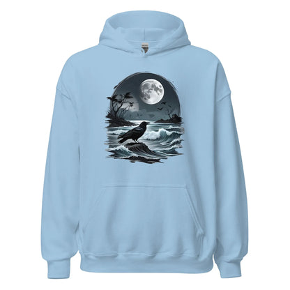 Unisex | Moon, Crow, Beach - Stylish Hoodie - AwRans Clothing