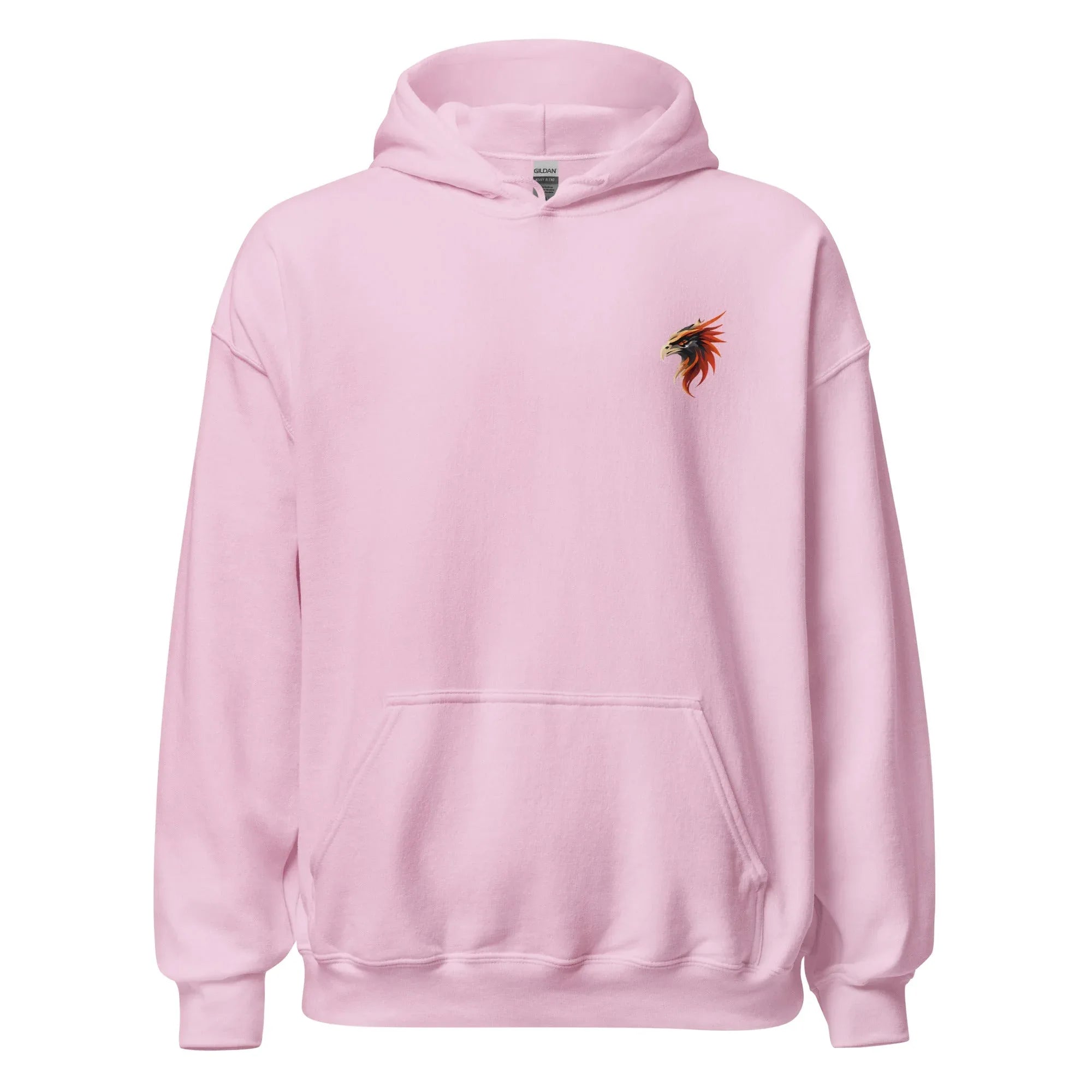Unisex | Phoenix's Anger Hoodie Light Pink hoodie AwRans Clothing unisex-heavy-blend-hoodie-light-pink-front-6633831699856