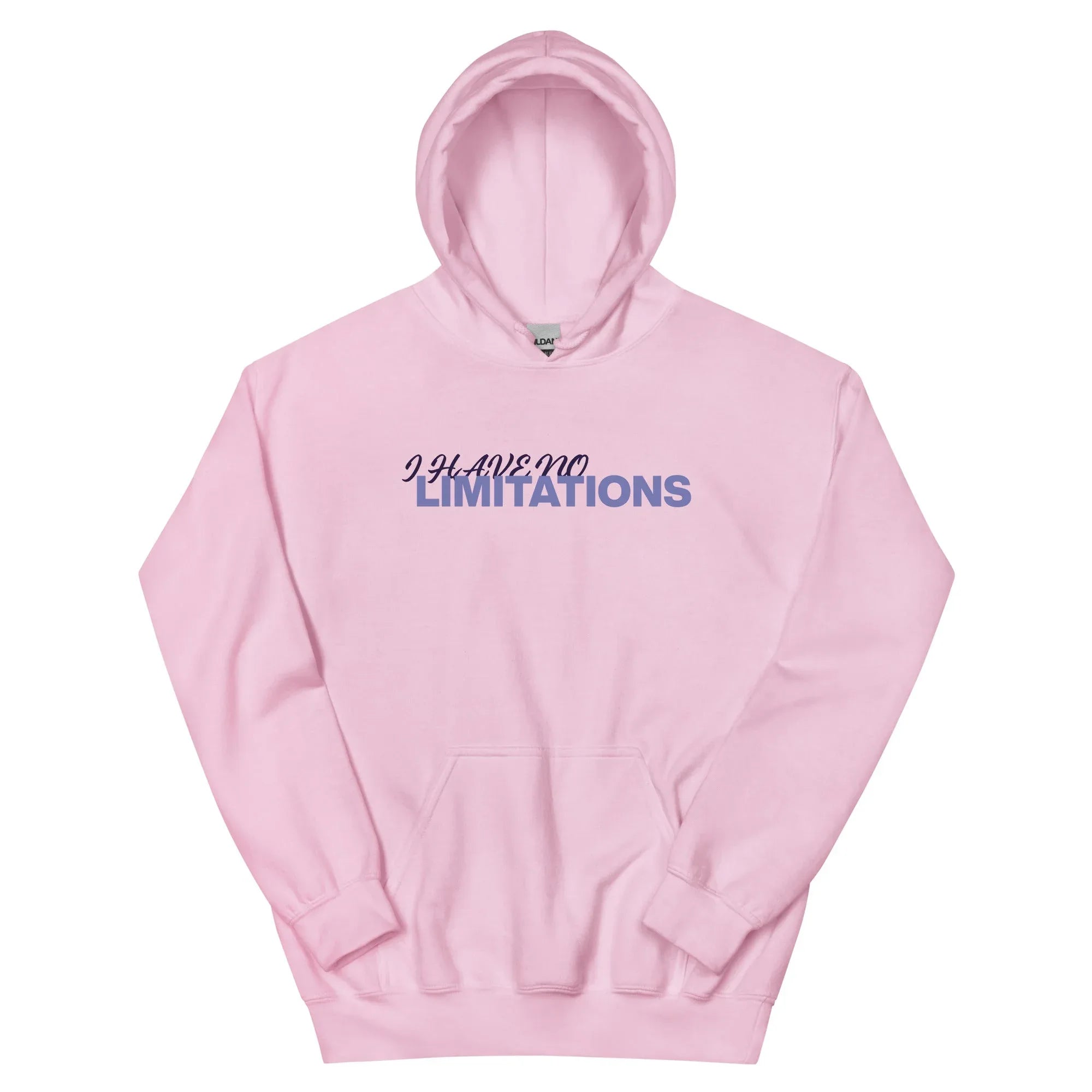 Unisex | I Have No Limitations Hoodie Light Pink hoodie AwRans Clothing unisex-heavy-blend-hoodie-light-pink-front-663ffa7ad895e