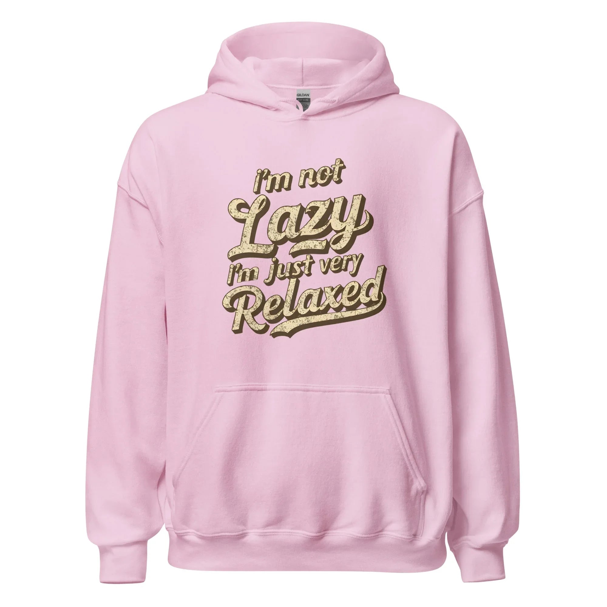 Unisex | I'm Not Lazy - I'm Just Relaxed Hoodie Light Pink hoodie AwRans Clothing unisex-heavy-blend-hoodie-light-pink-front-665d2f2c052ea