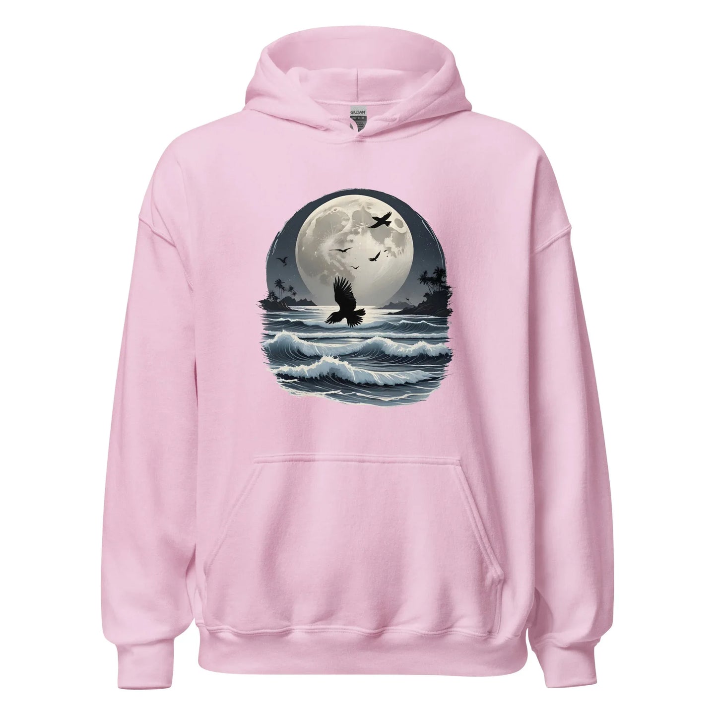 Unisex | Moonlight, Crow, Beach - Hoodie - AwRans Clothing