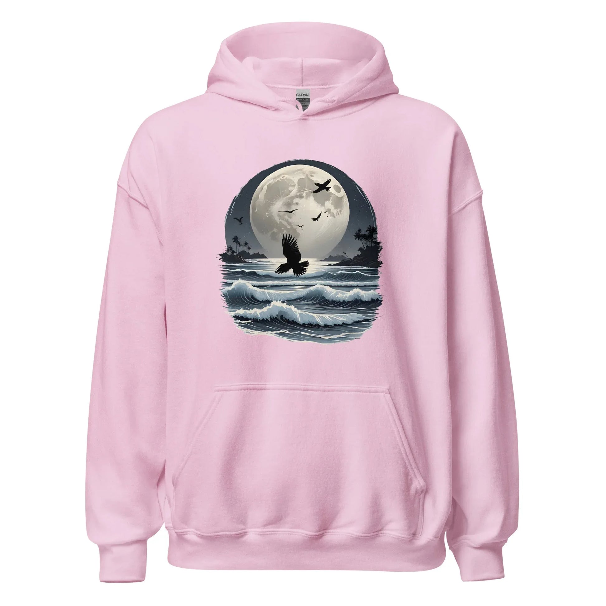 Unisex | Moonlight, Crow, Beach - Hoodie - AwRans Clothing